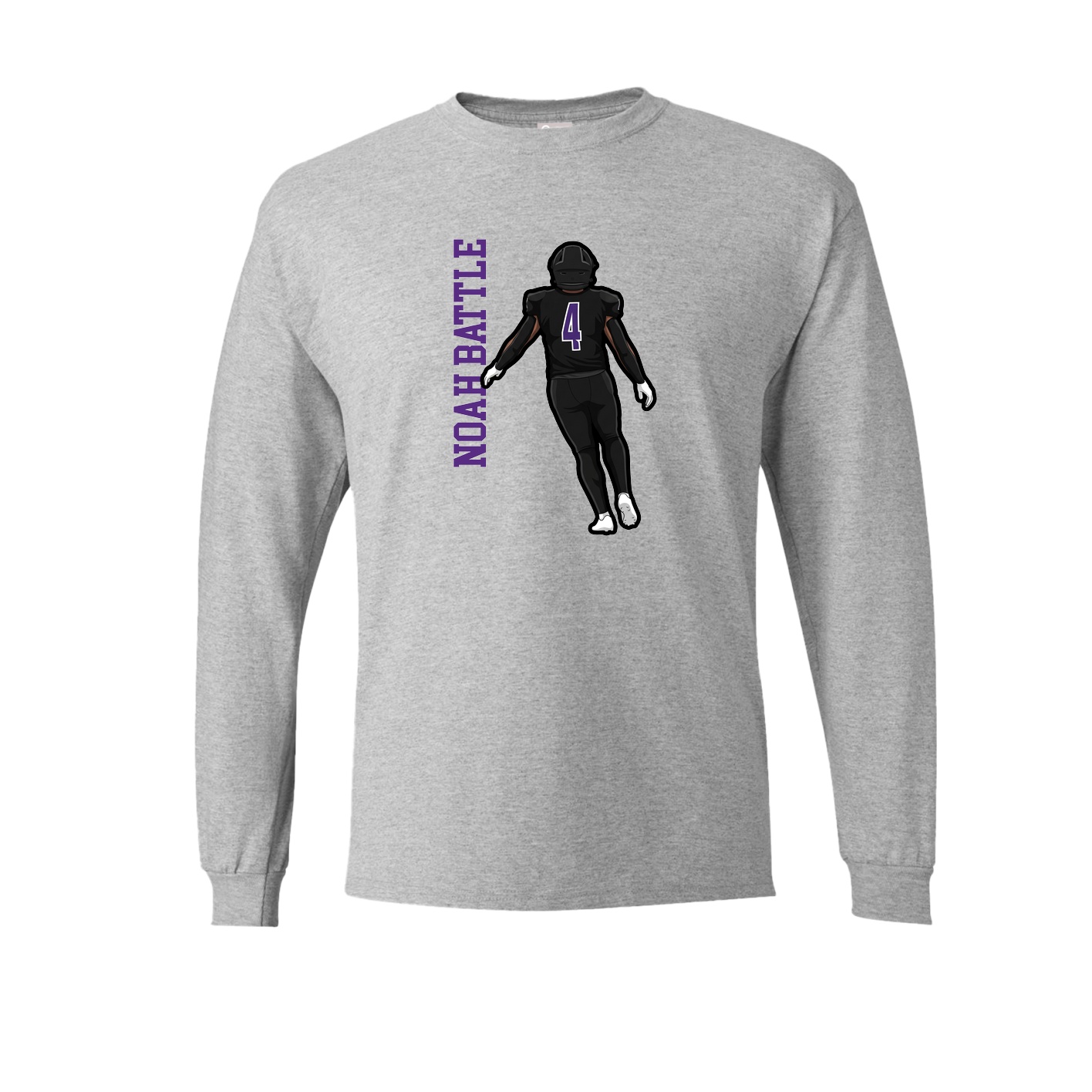 Long Sleeve Tee — Name Vertical in Grey