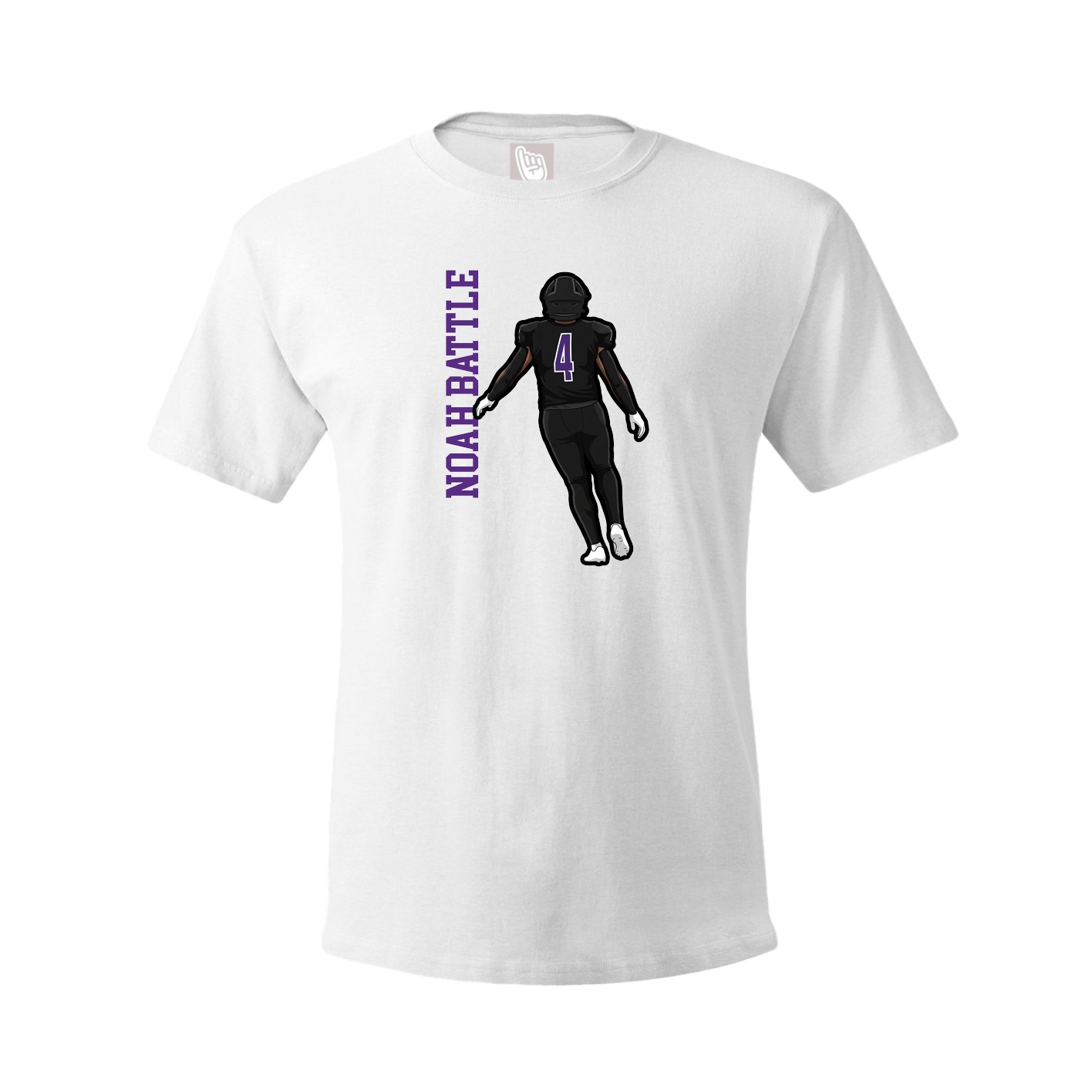 Youth Tee — Name Vertical in White