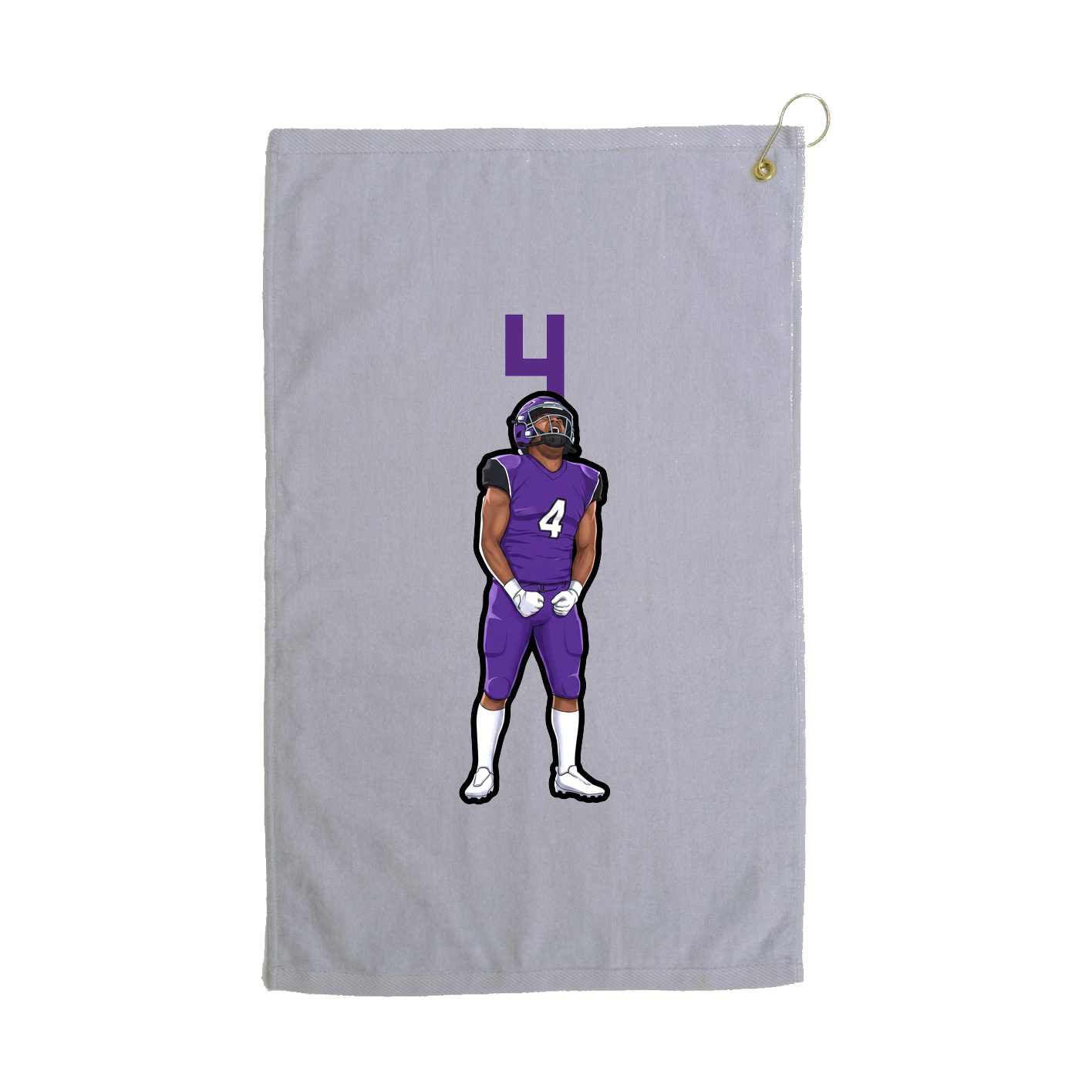 Golf Towel — Number Top in Grey