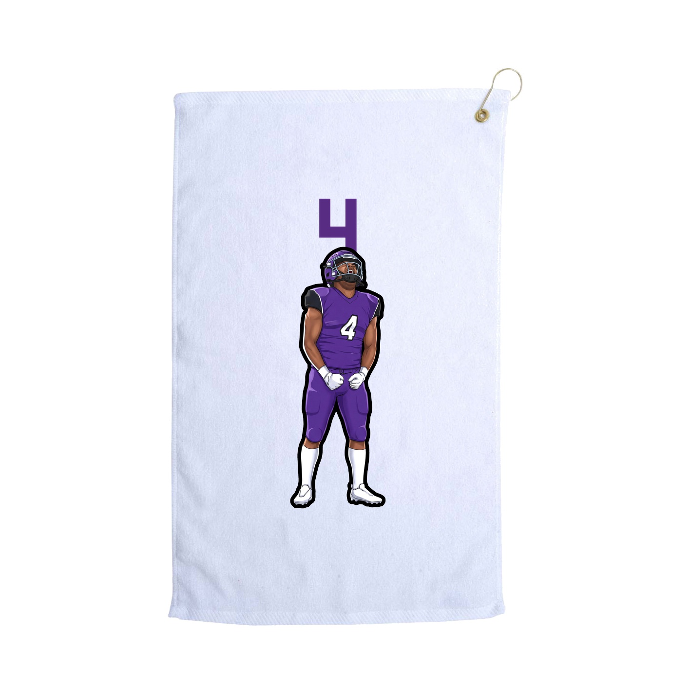 Golf Towel — Number Top in White