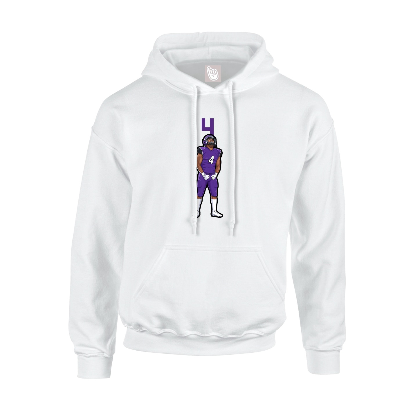 Hoodie — Number Top in White