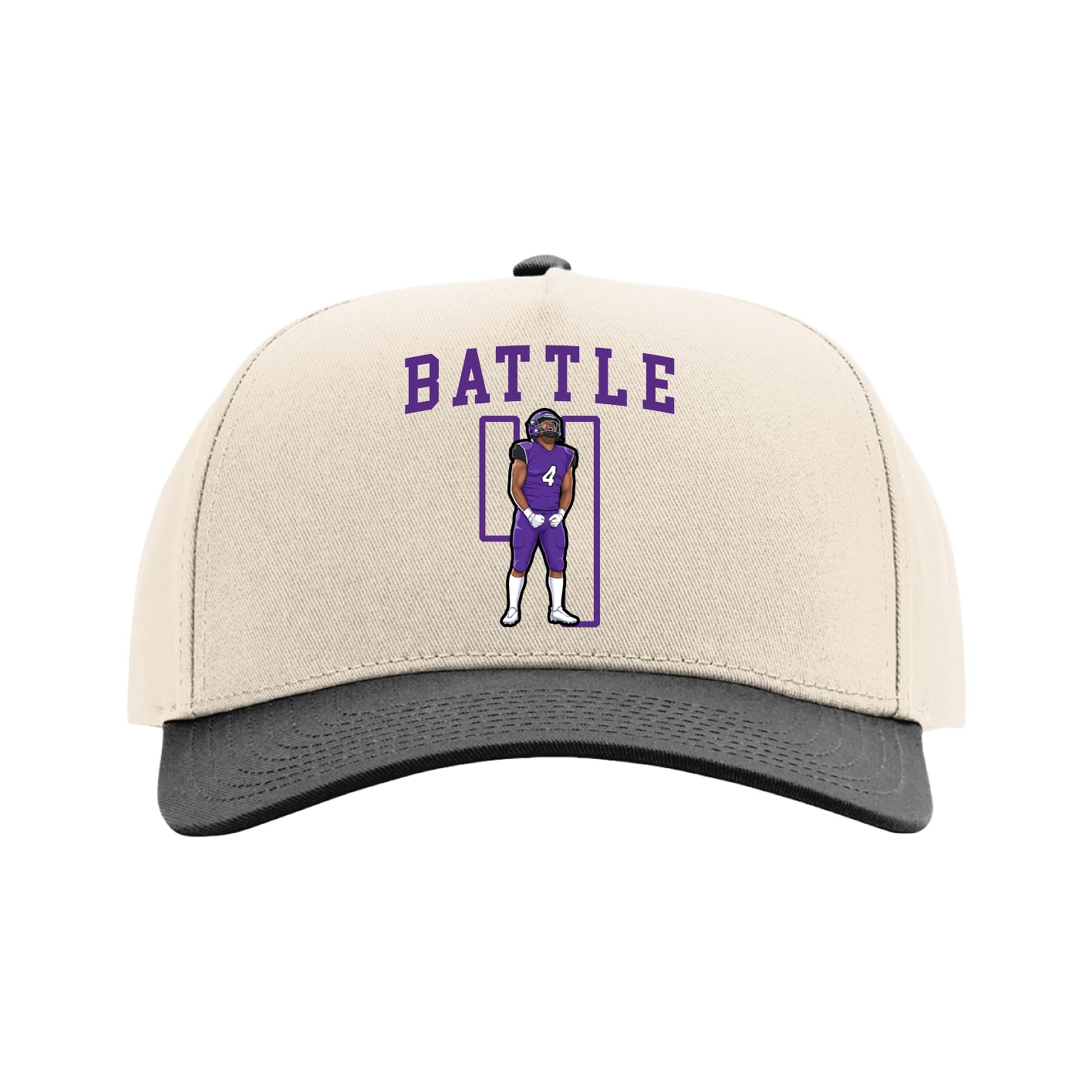 Full Fabric Five-Panel Champ Cap — Shirsey in Cream/Black