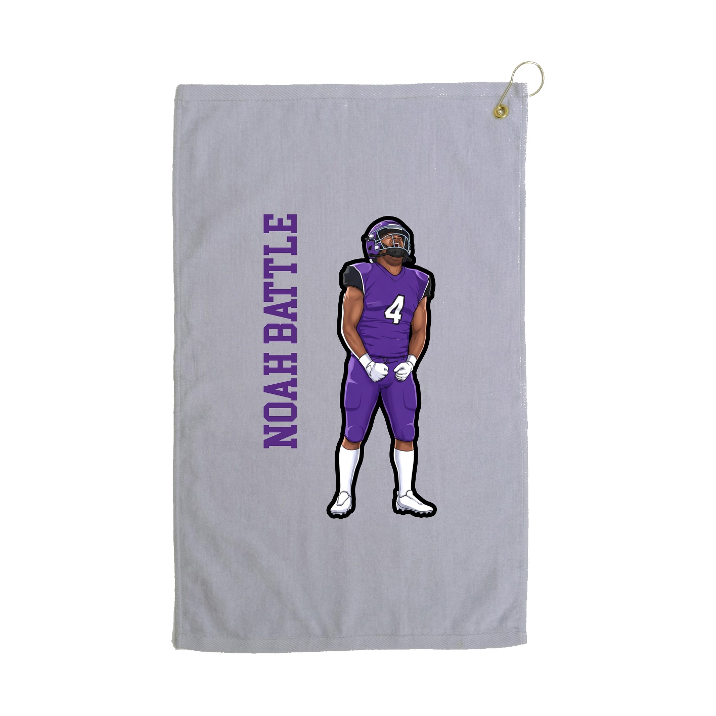 Golf Towel — Name Vertical in Grey