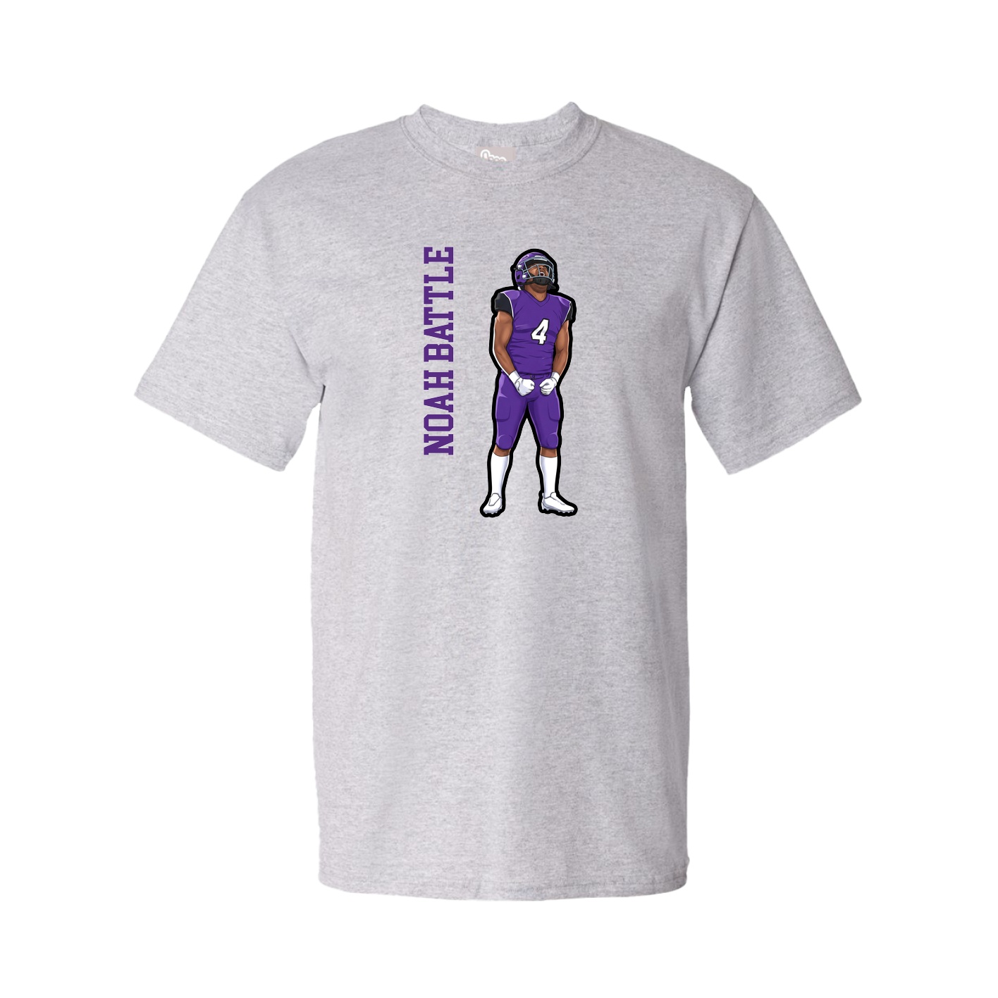 Youth Tee — Name Vertical in Grey