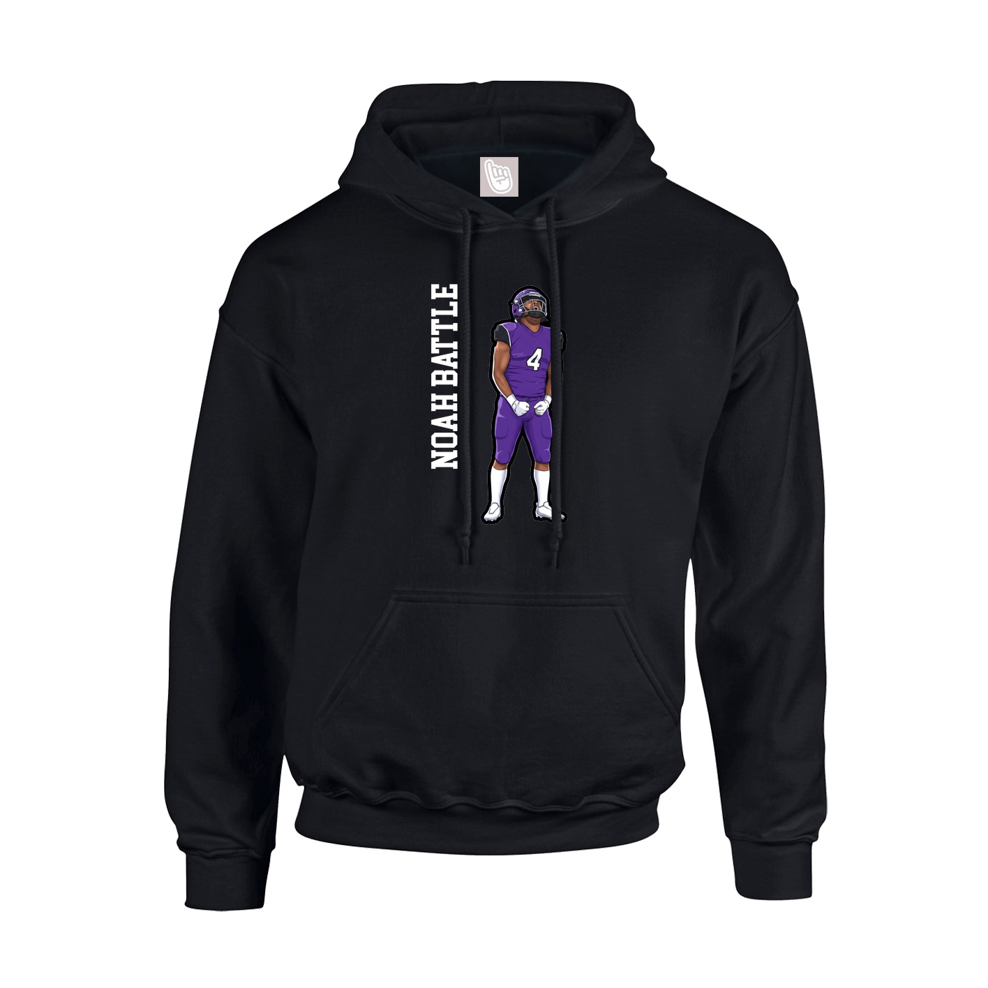 Hoodie — Name Vertical in Black