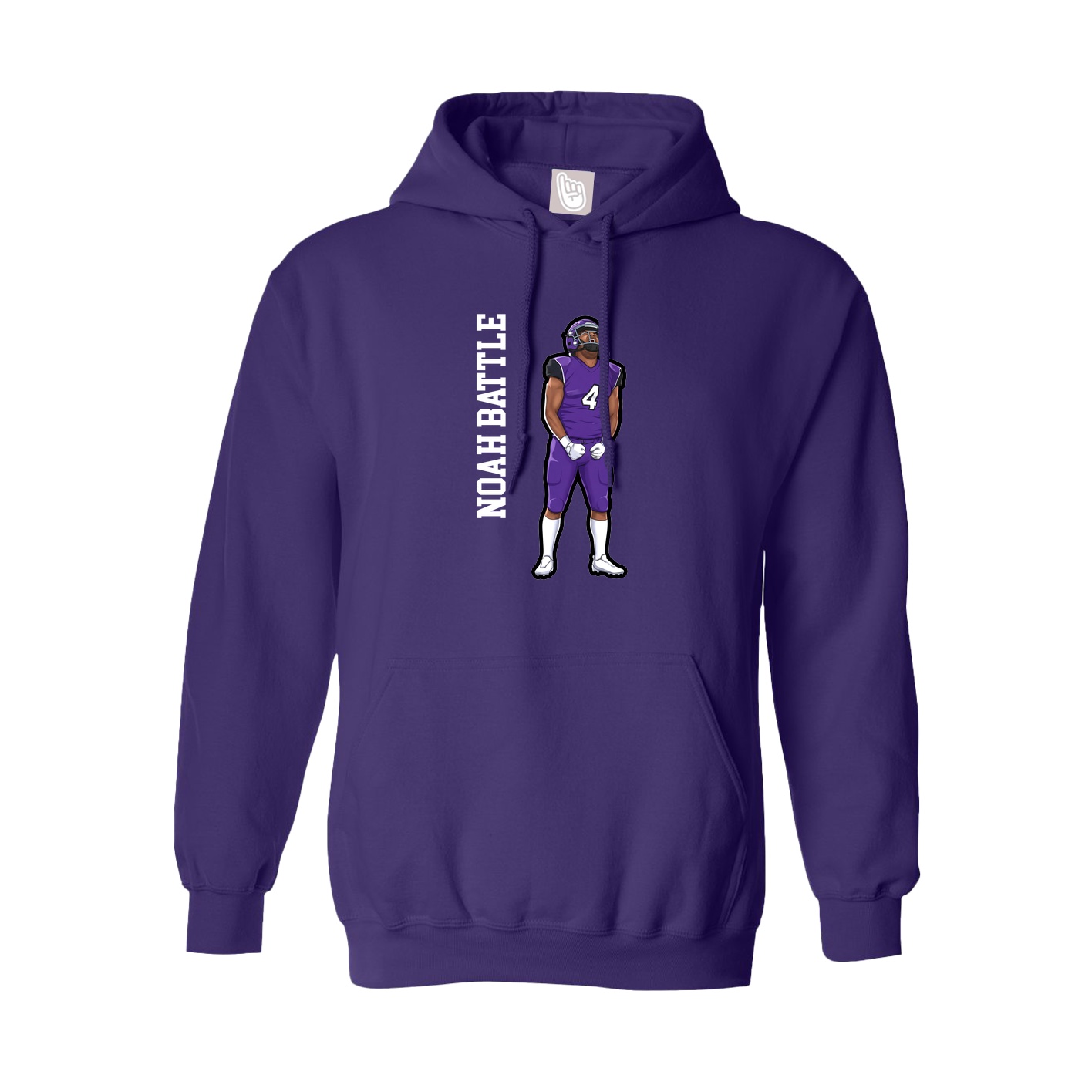 Youth Hoodie — Name Vertical in Purple
