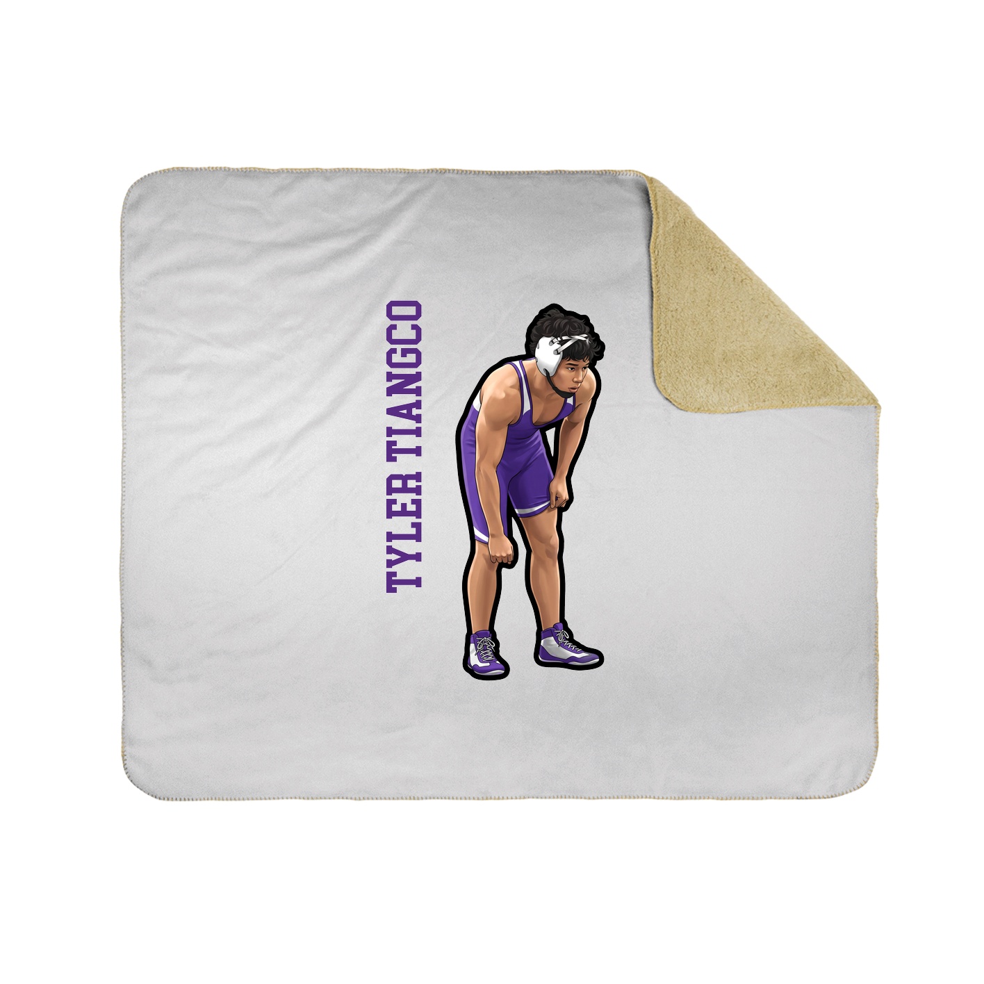Throw Blanket — Name Vertical in White