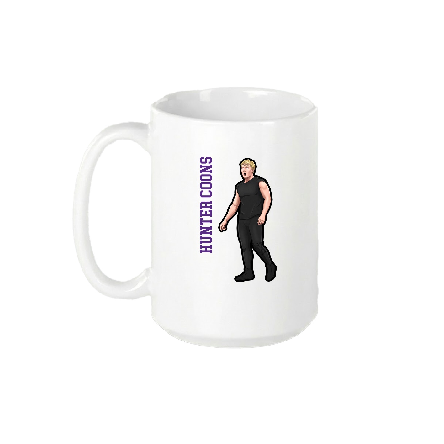 15oz Coffee Mug — Name Vertical in White