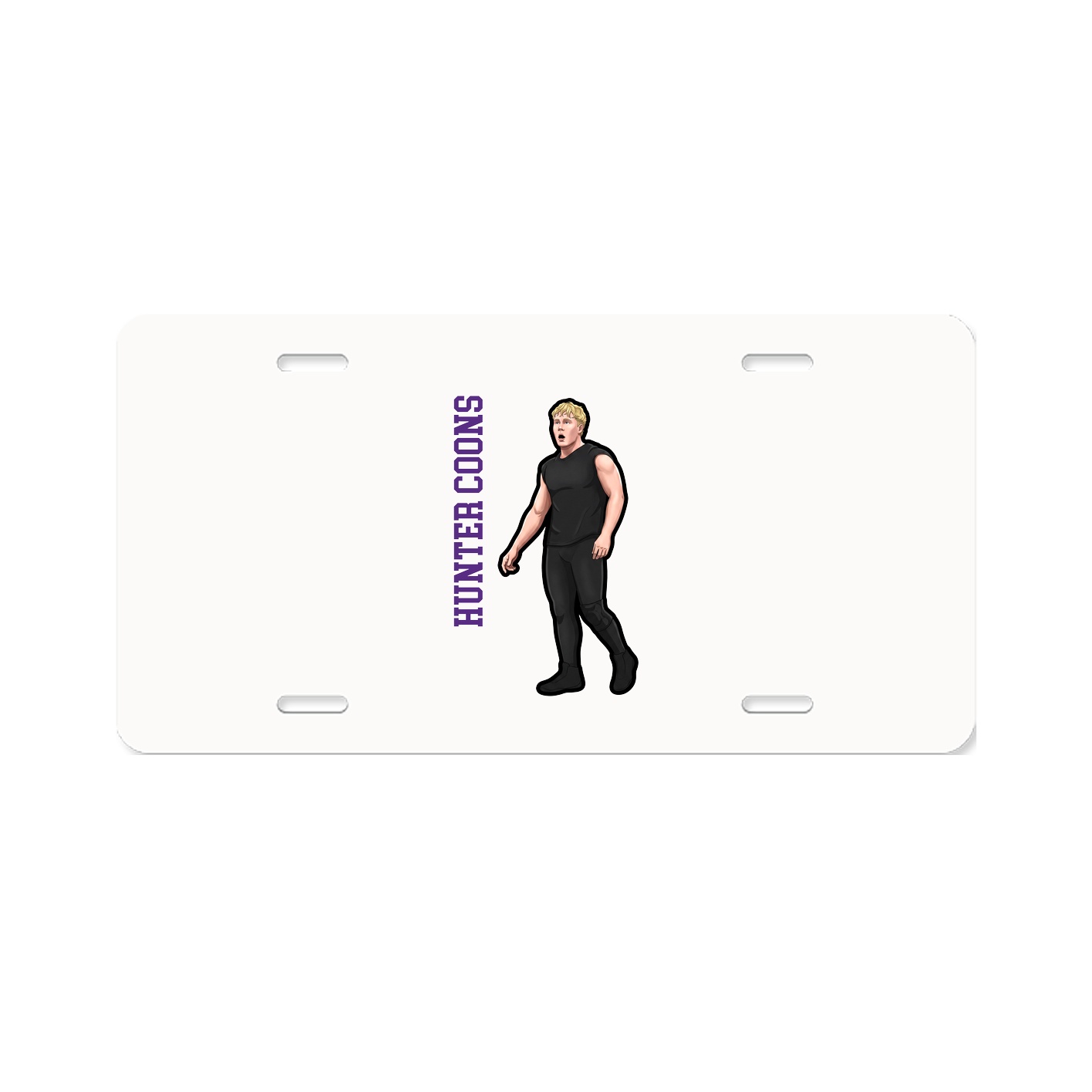License Plate — Name Vertical in Classic