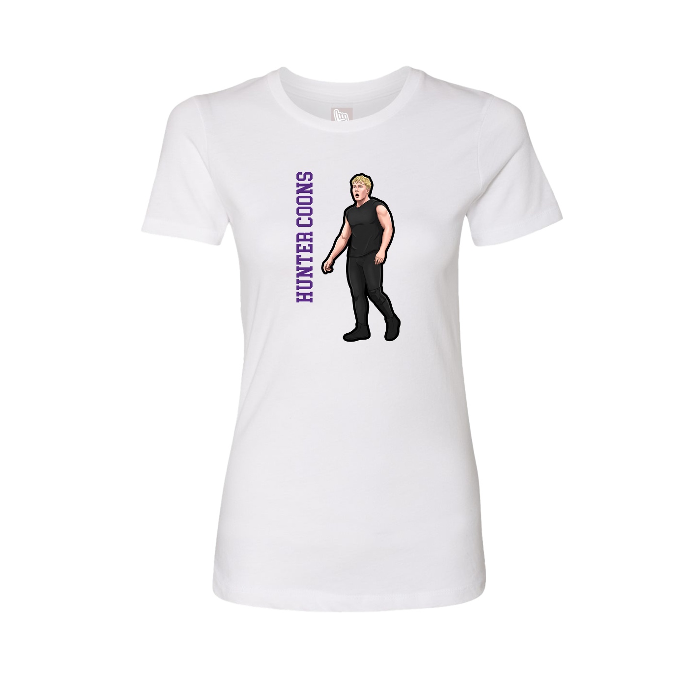 Womens Tee — Name Vertical in White