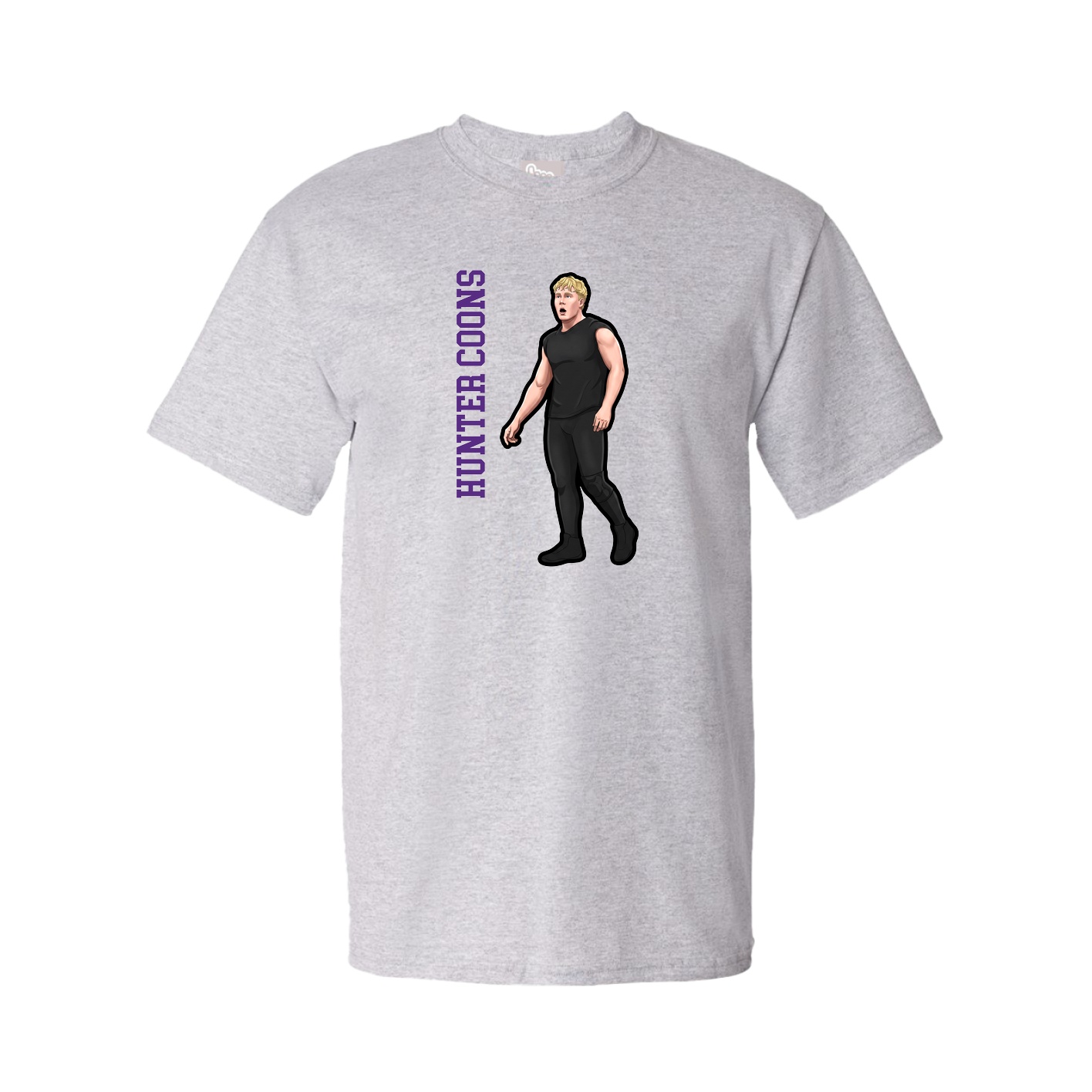 Youth Tee — Name Vertical in Grey