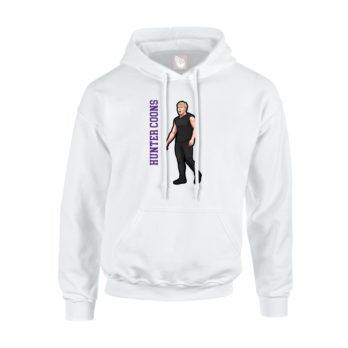 Hoodie — Name Vertical in White