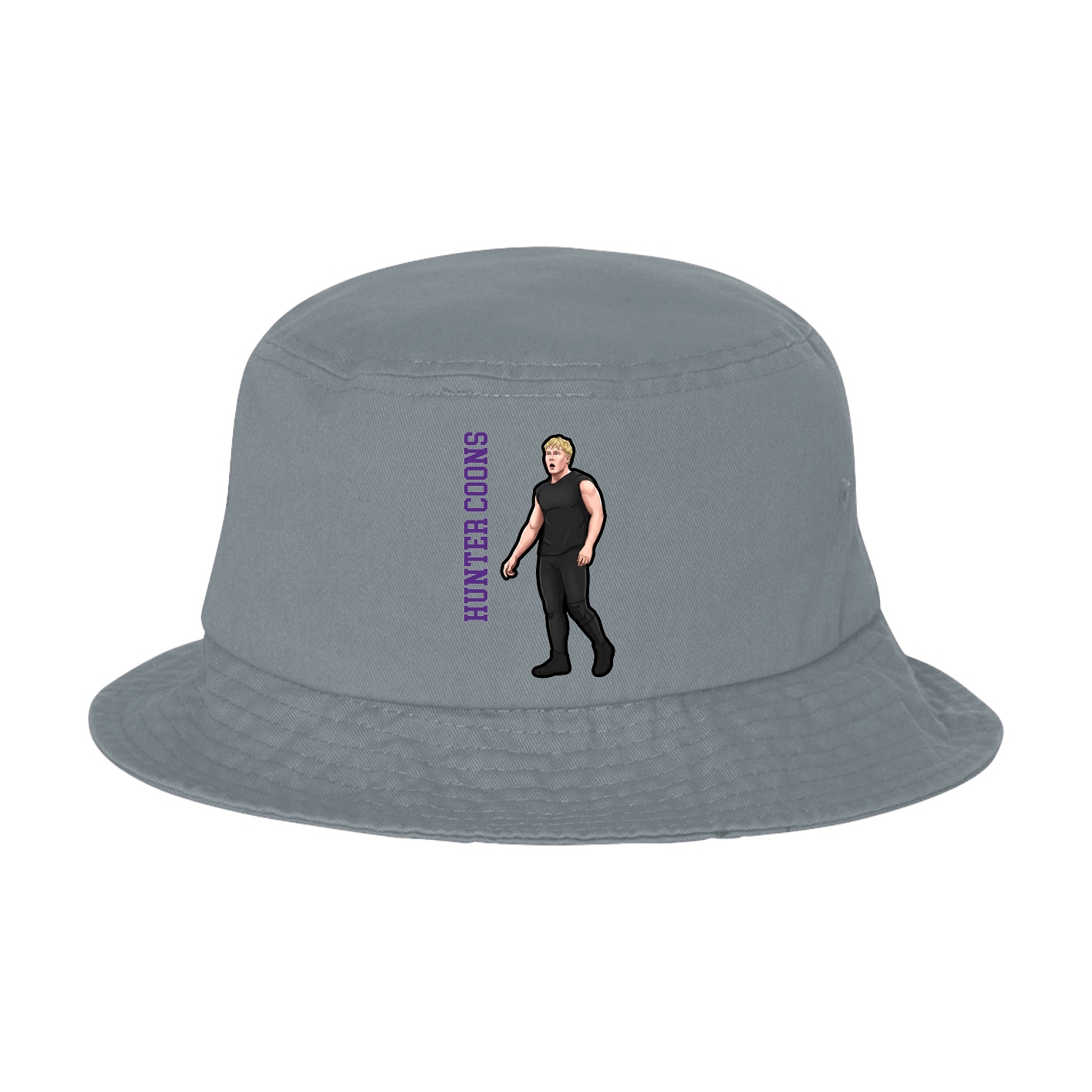 Bucket Cap — Name Vertical in Grey