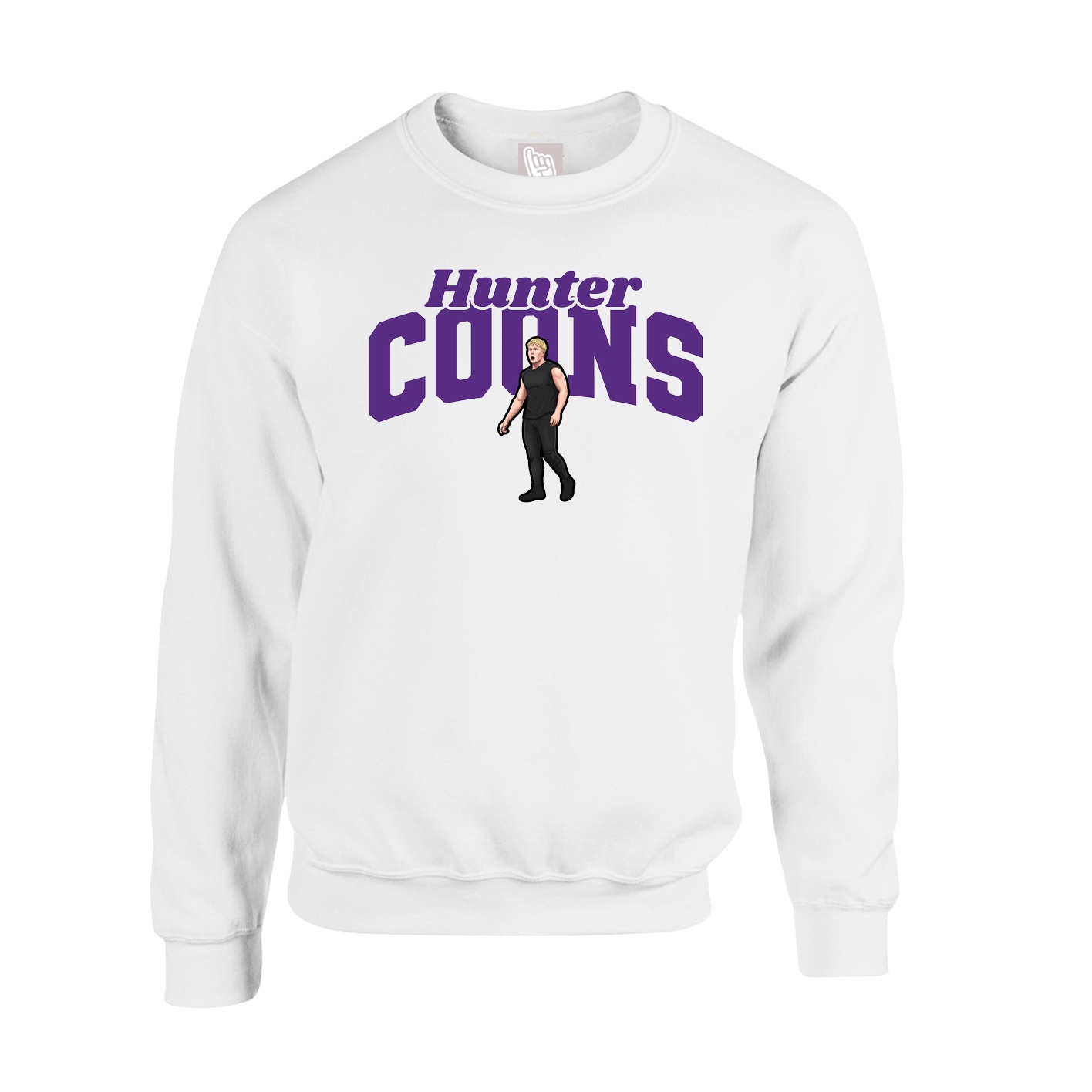 Fleece Crew — Signature Arch in White