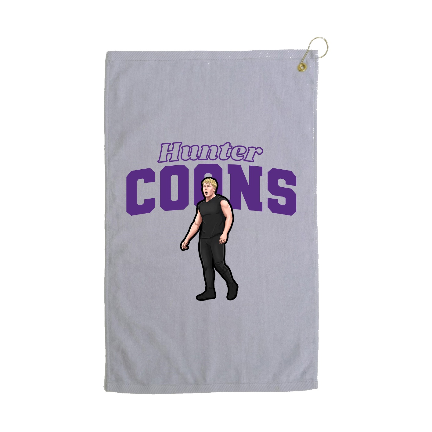 Golf Towel — Name Arch in Grey