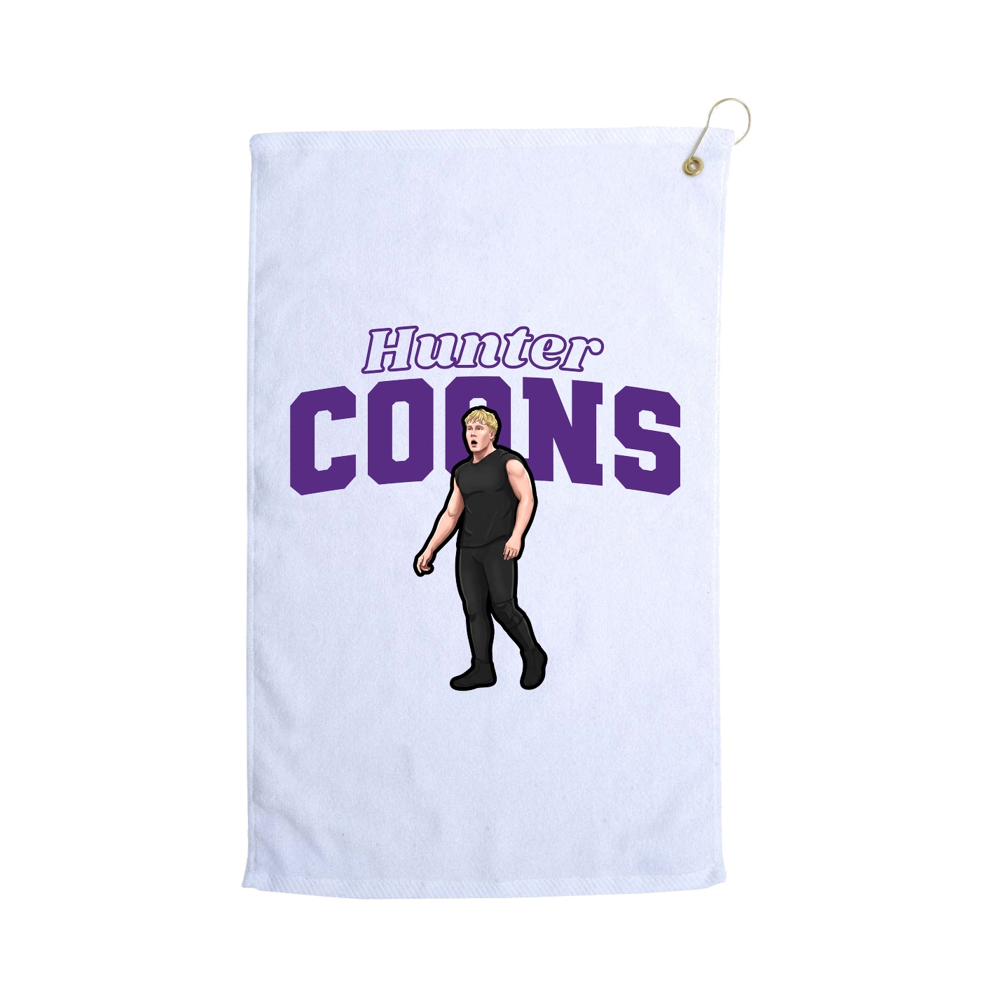 Golf Towel — Name Arch in White