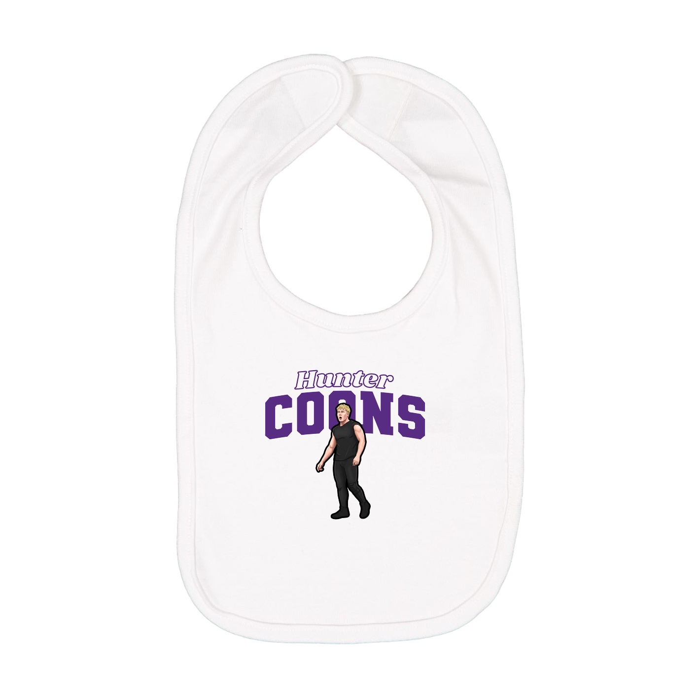 Infant Bib — Name Arch in White
