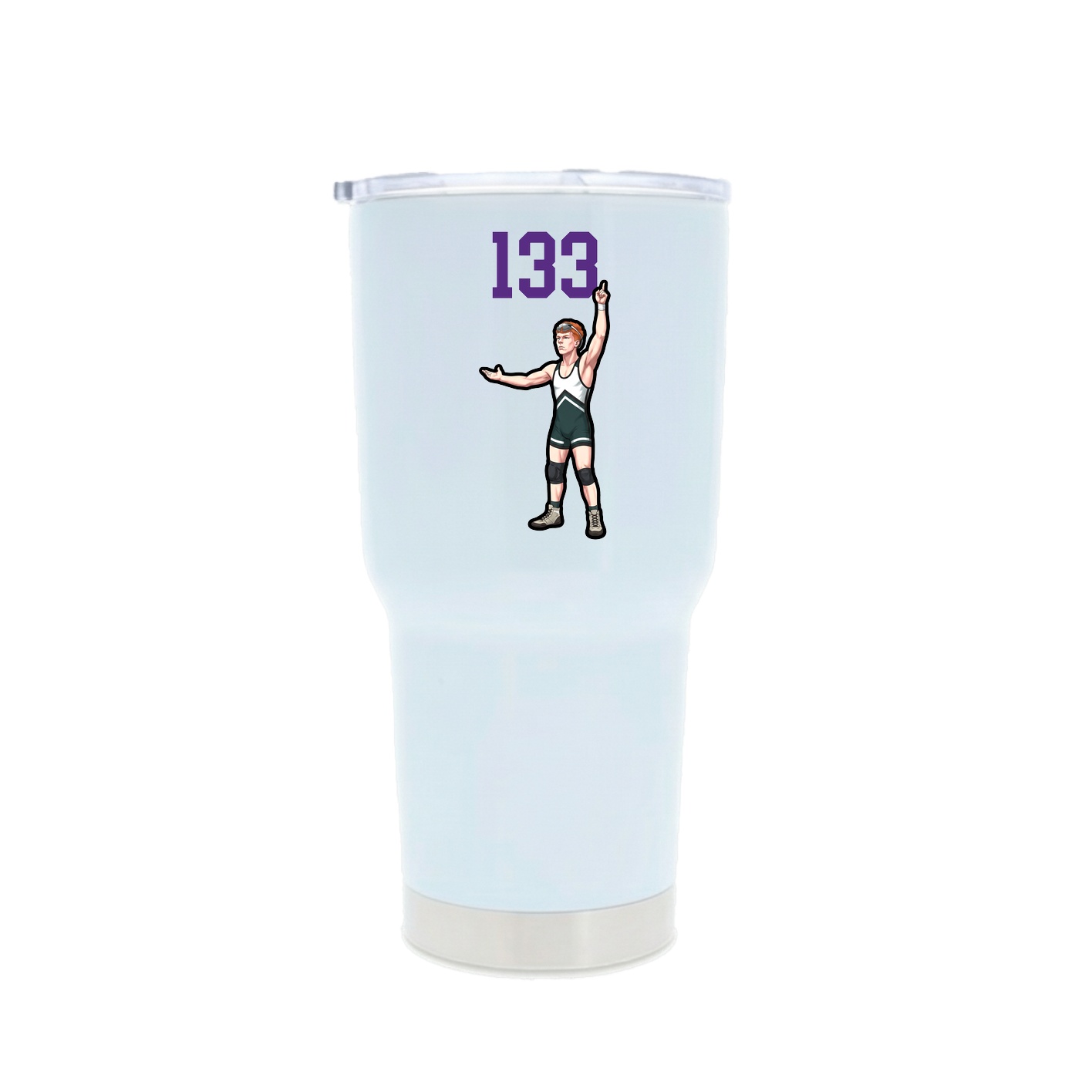 30oz Stainless Steel Tumbler — Number Top in White