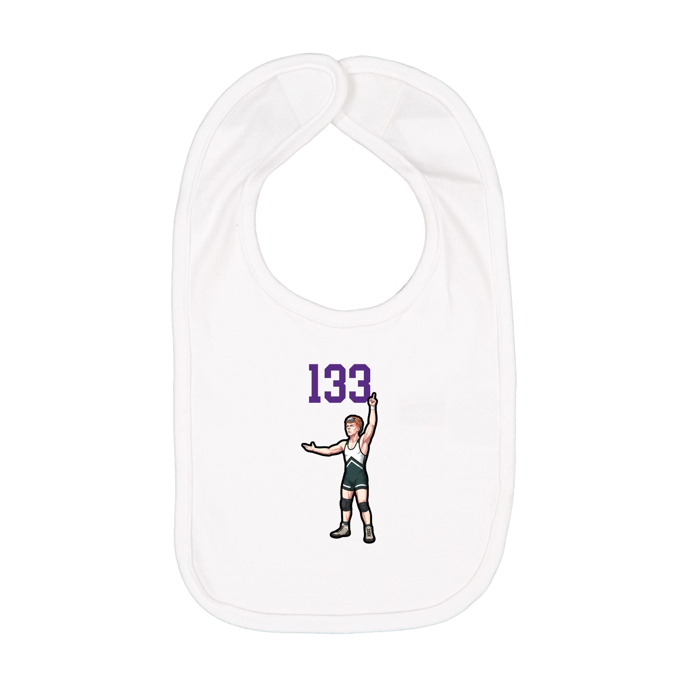 Infant Bib — Number Top in White