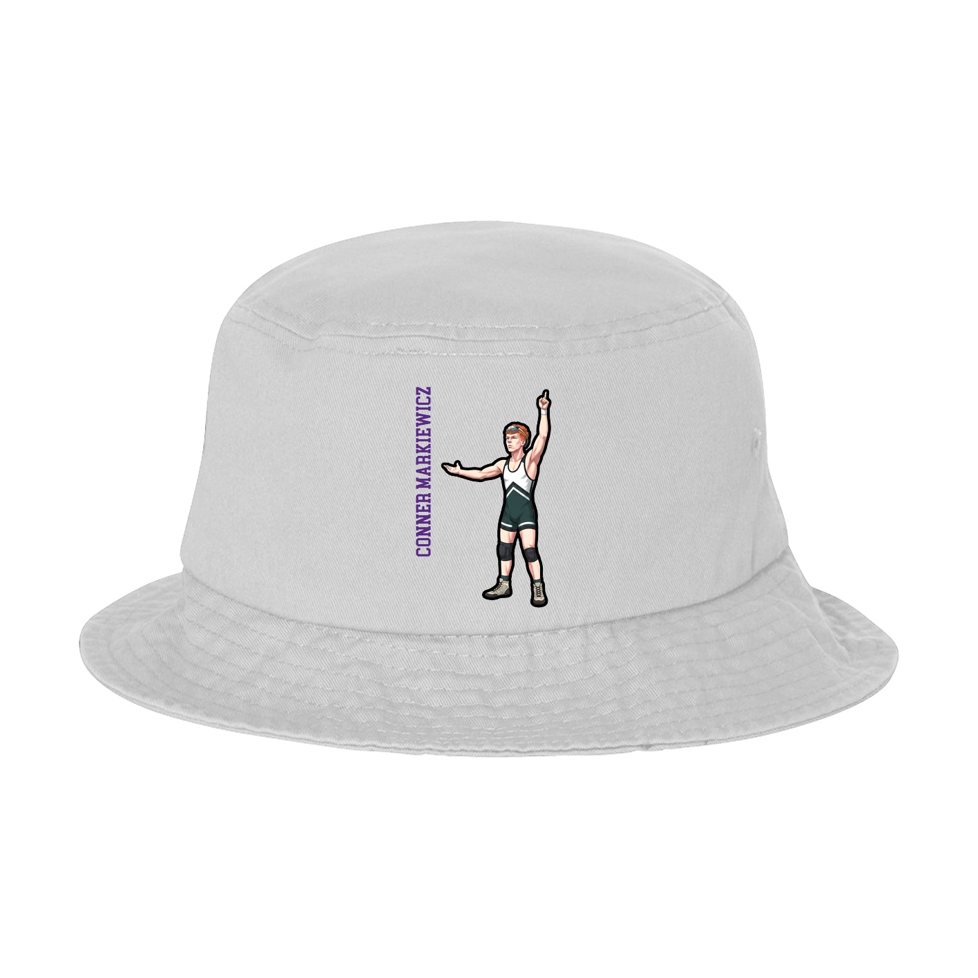 Bucket Cap — Name Vertical in White
