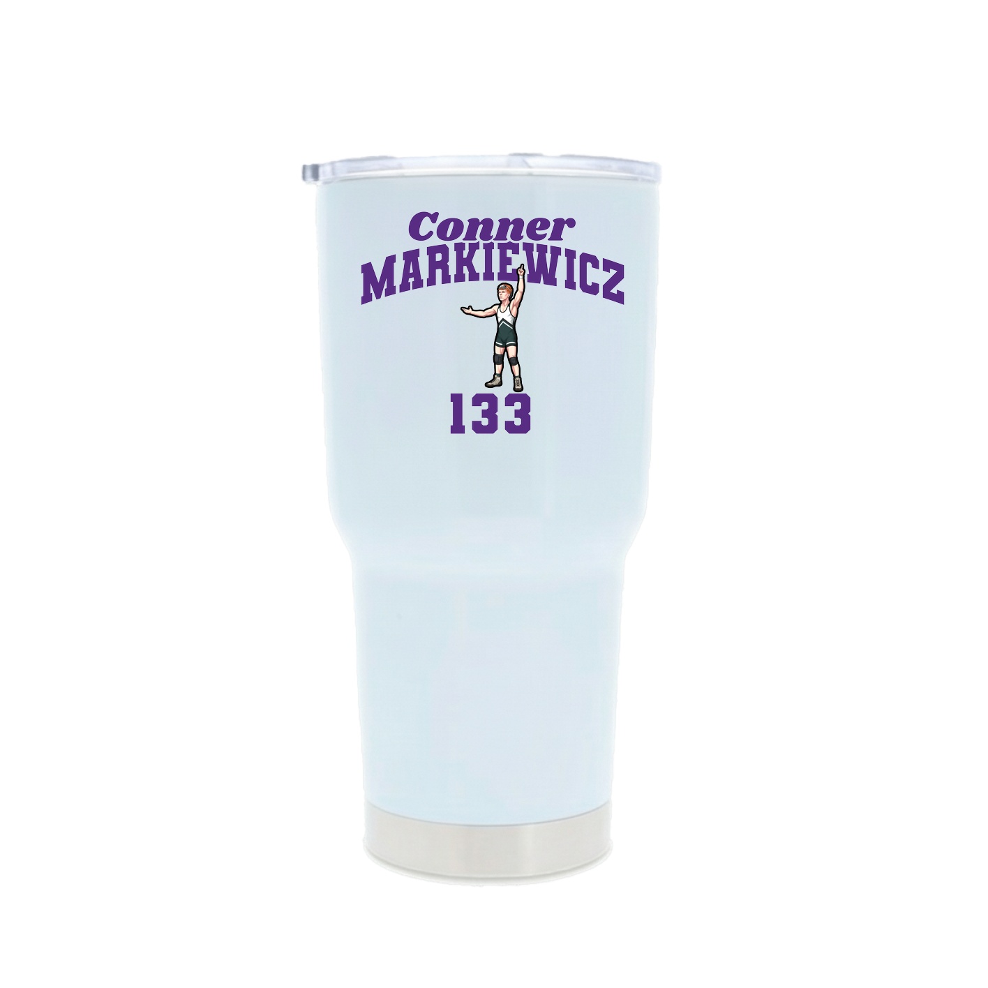 30oz Stainless Steel Tumbler — Signature Arch in White