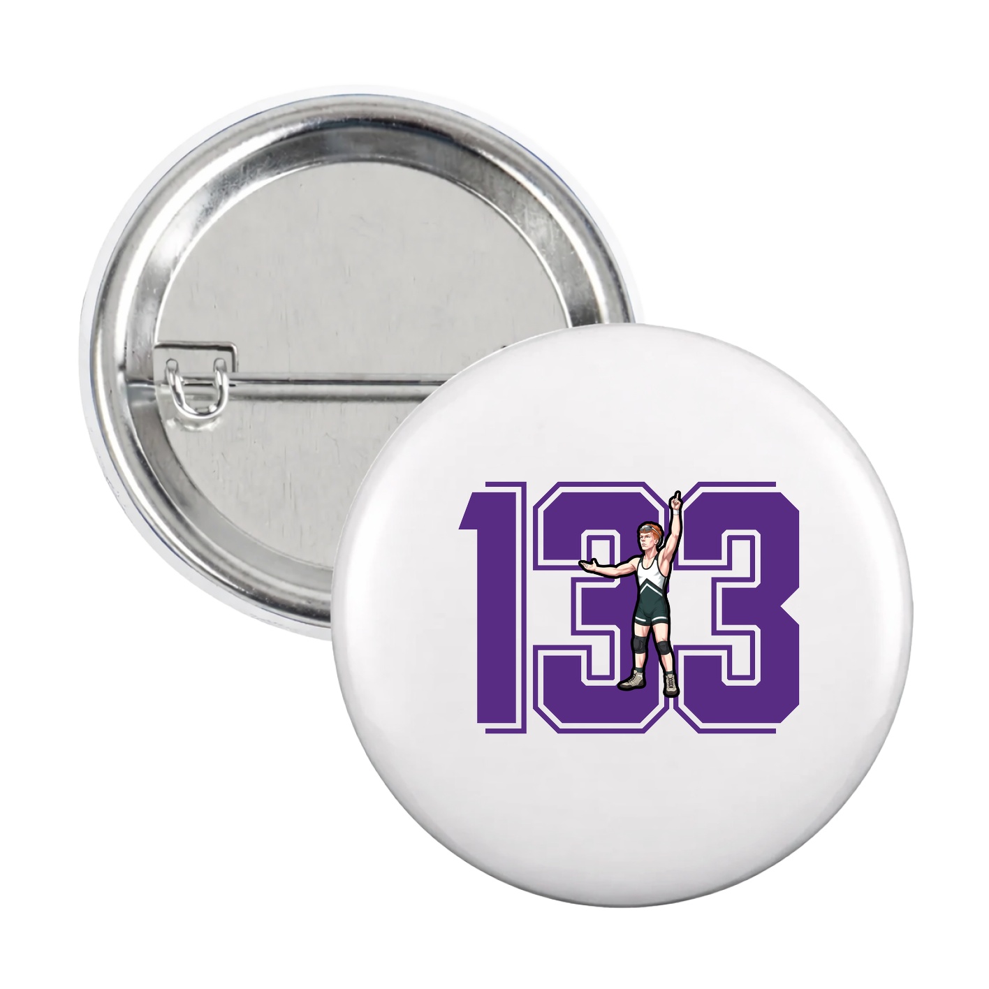 Game Day Button — Number in White