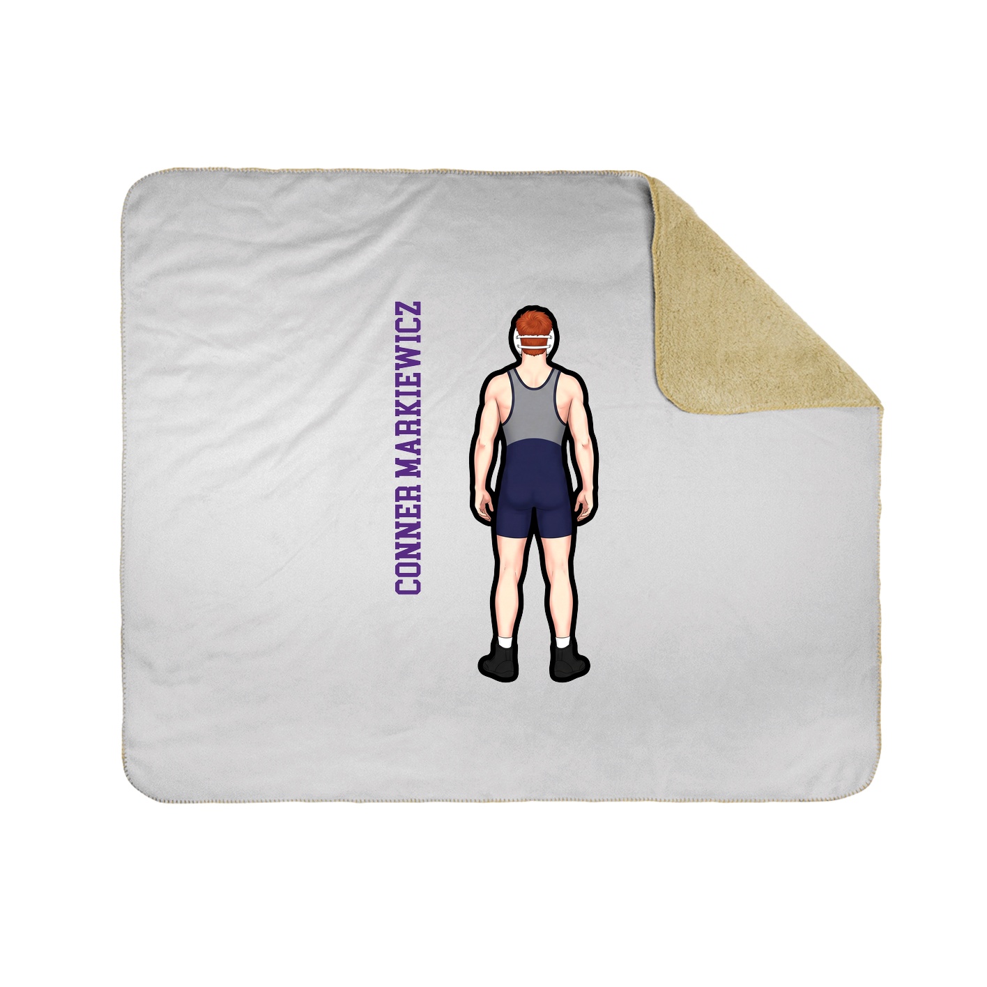 Throw Blanket — Name Vertical in White