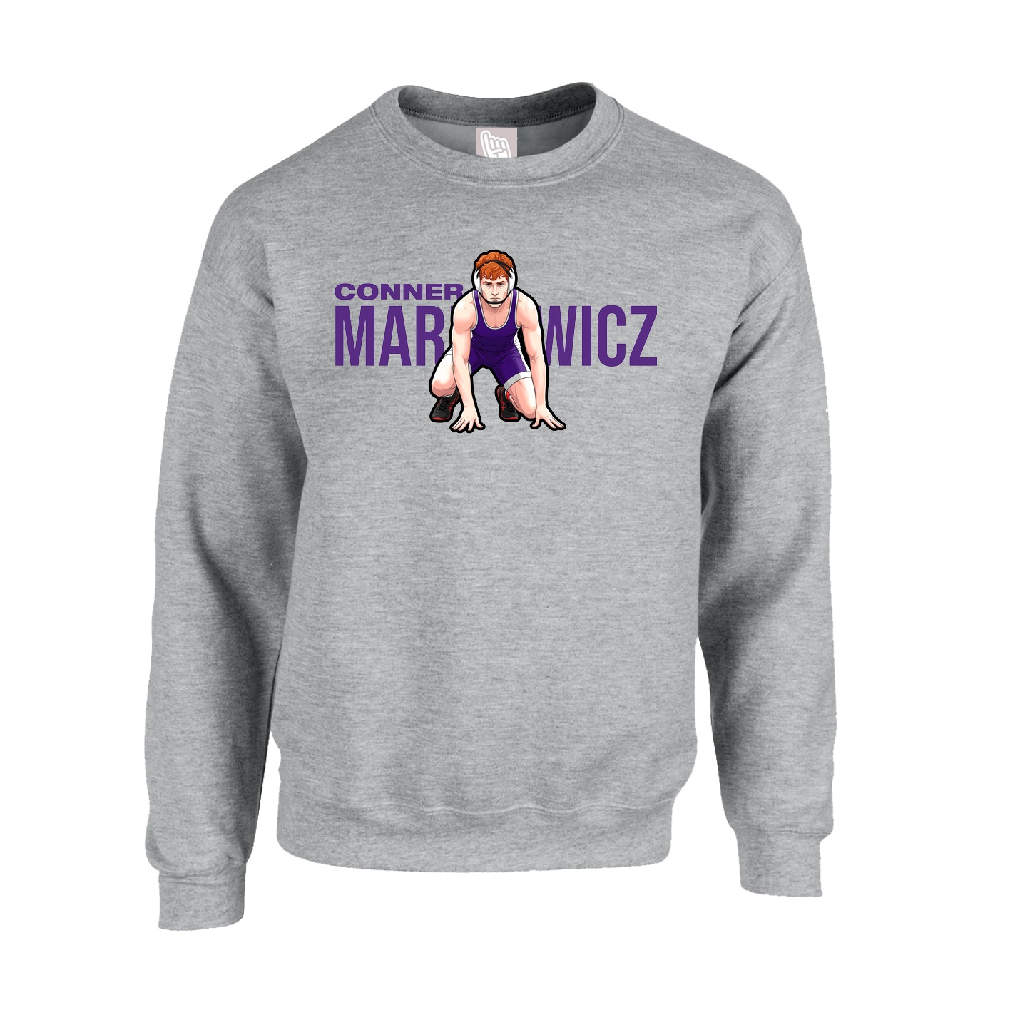Fleece Crew — Player Name in Grey