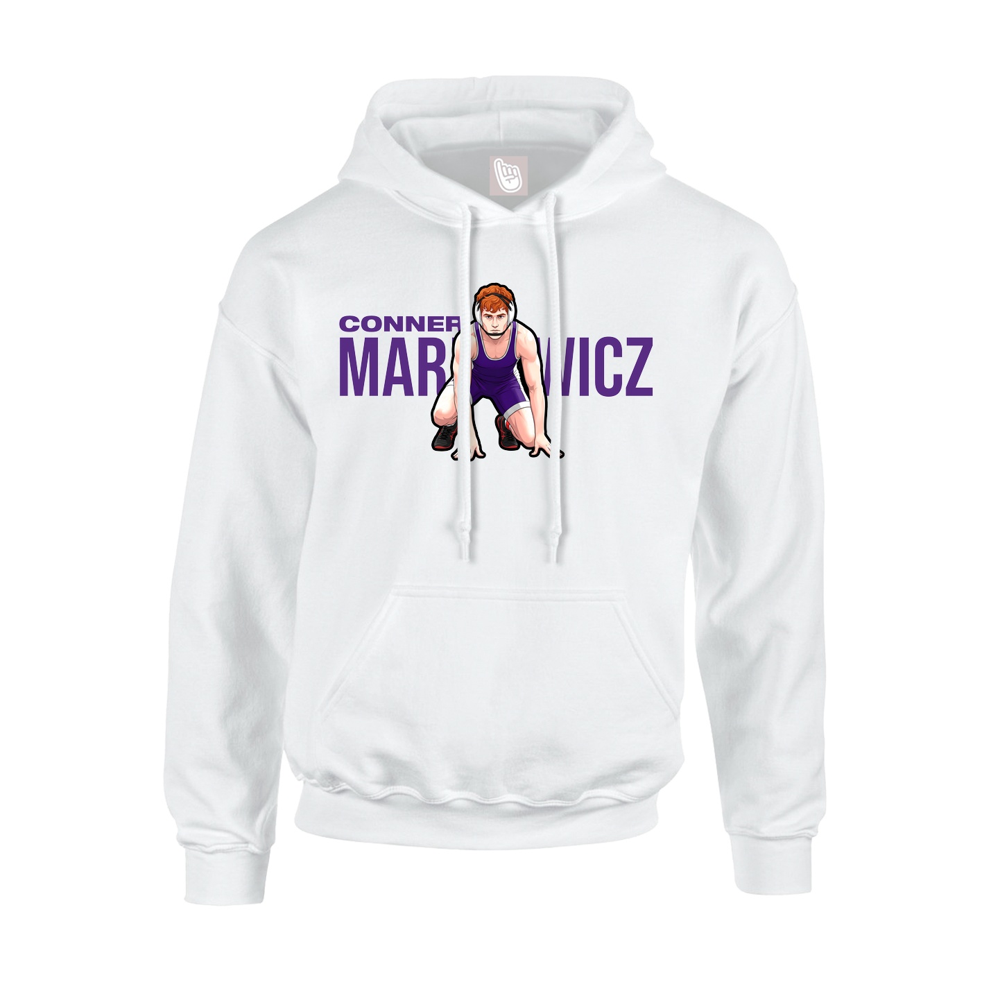 Youth Hoodie — Player Name in White