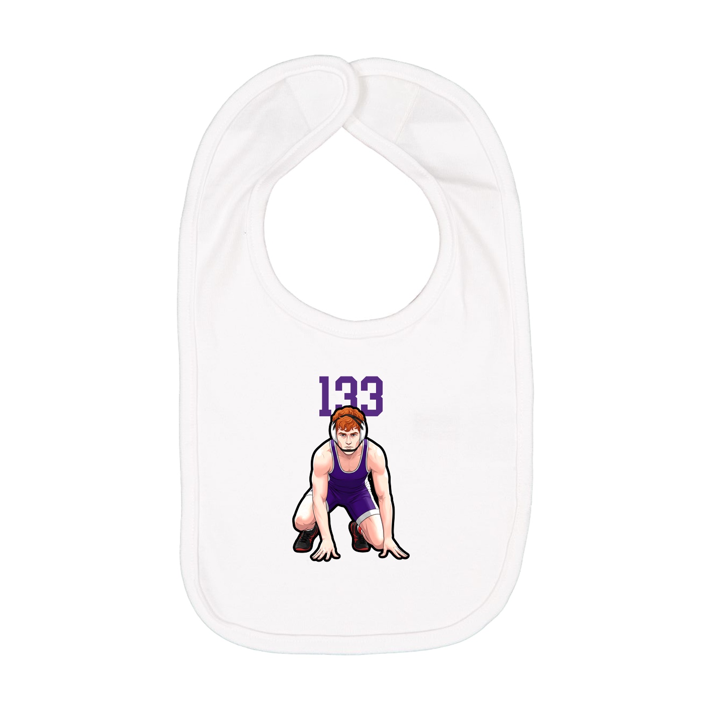 Infant Bib — Number Top in White