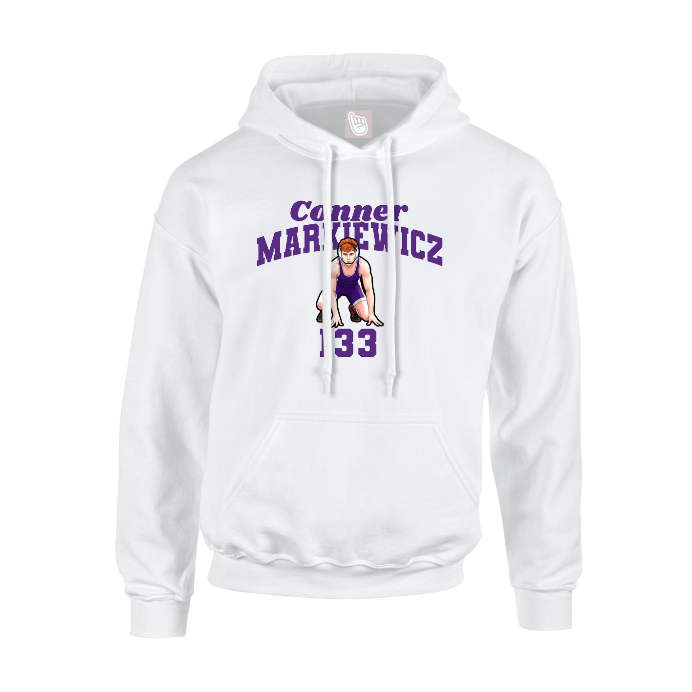 Youth Hoodie — Signature Arch in White