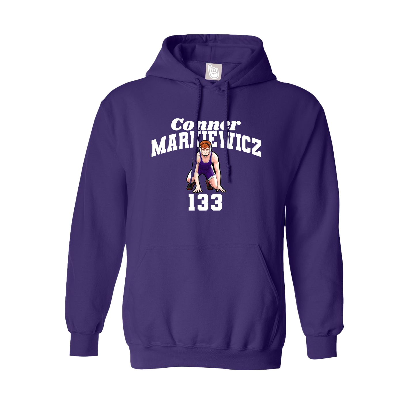 Youth Hoodie — Signature Arch in Purple