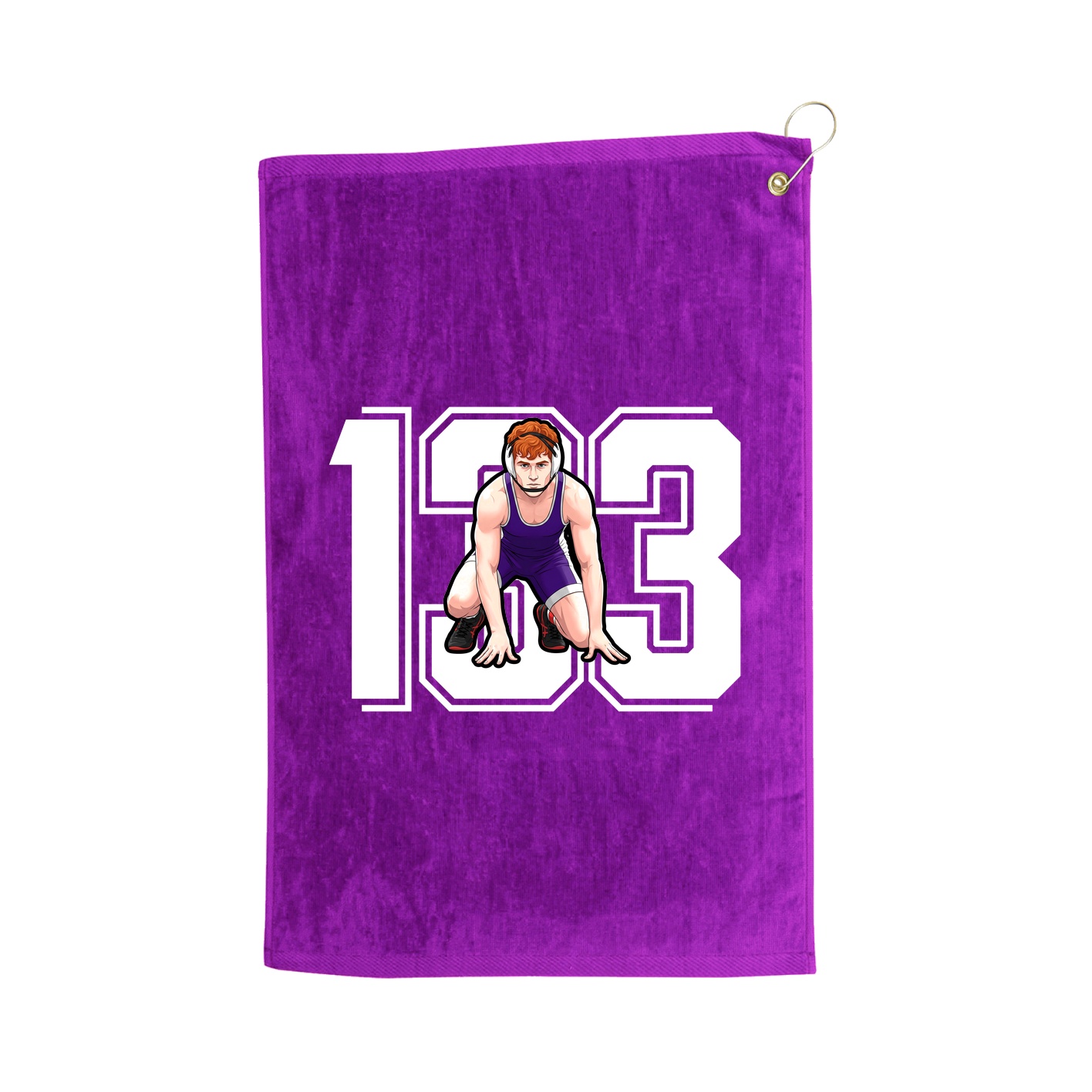 Golf Towel — Number in Purple