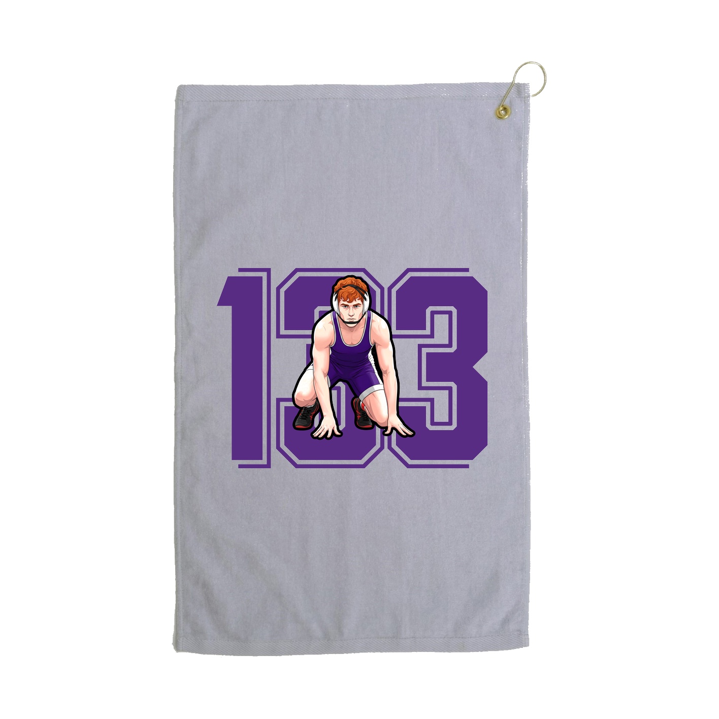 Golf Towel — Number in Grey