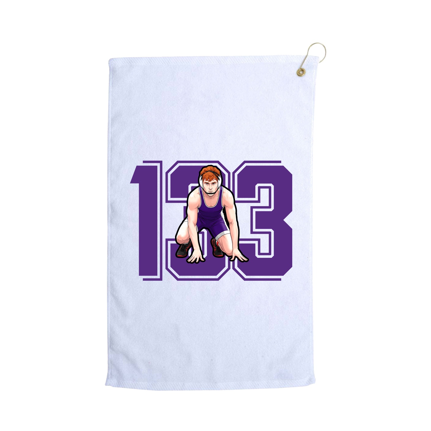 Golf Towel — Number in White