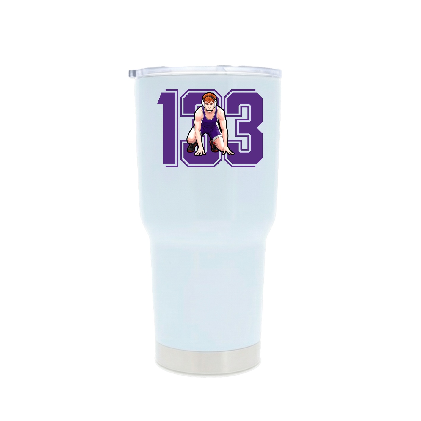 30oz Stainless Steel Tumbler — Number in White