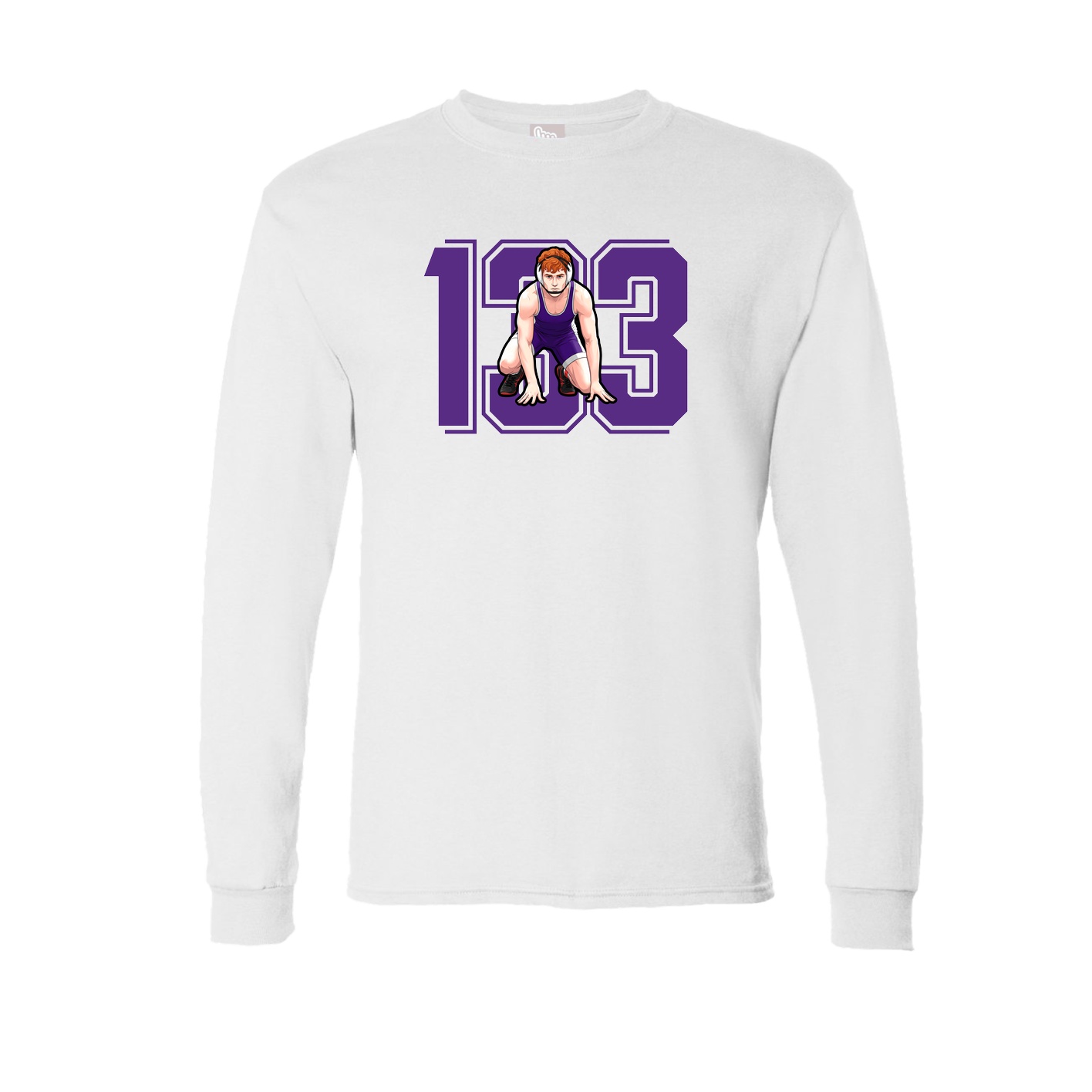 Long Sleeve Tee — Number in White