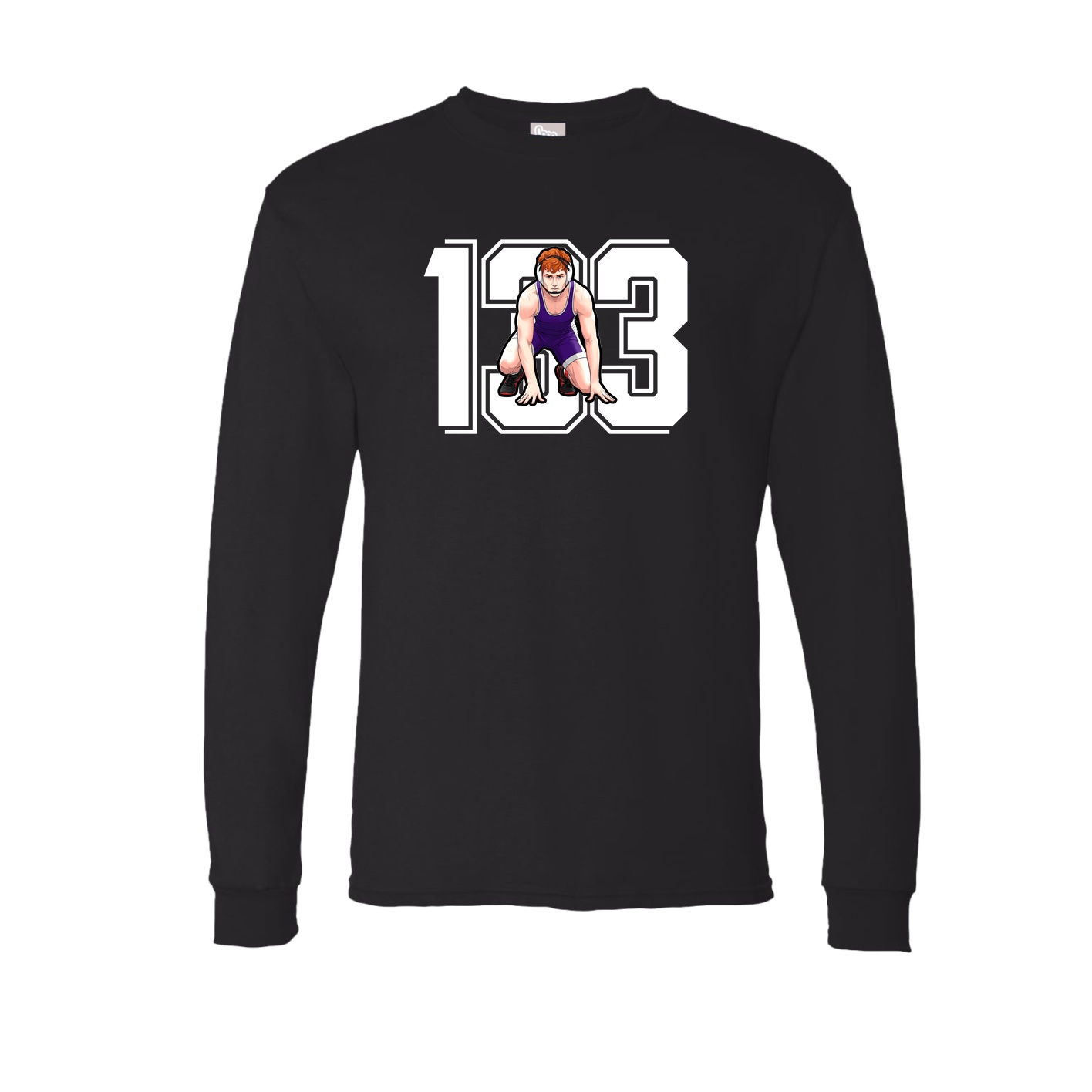 Long Sleeve Tee — Number in Black