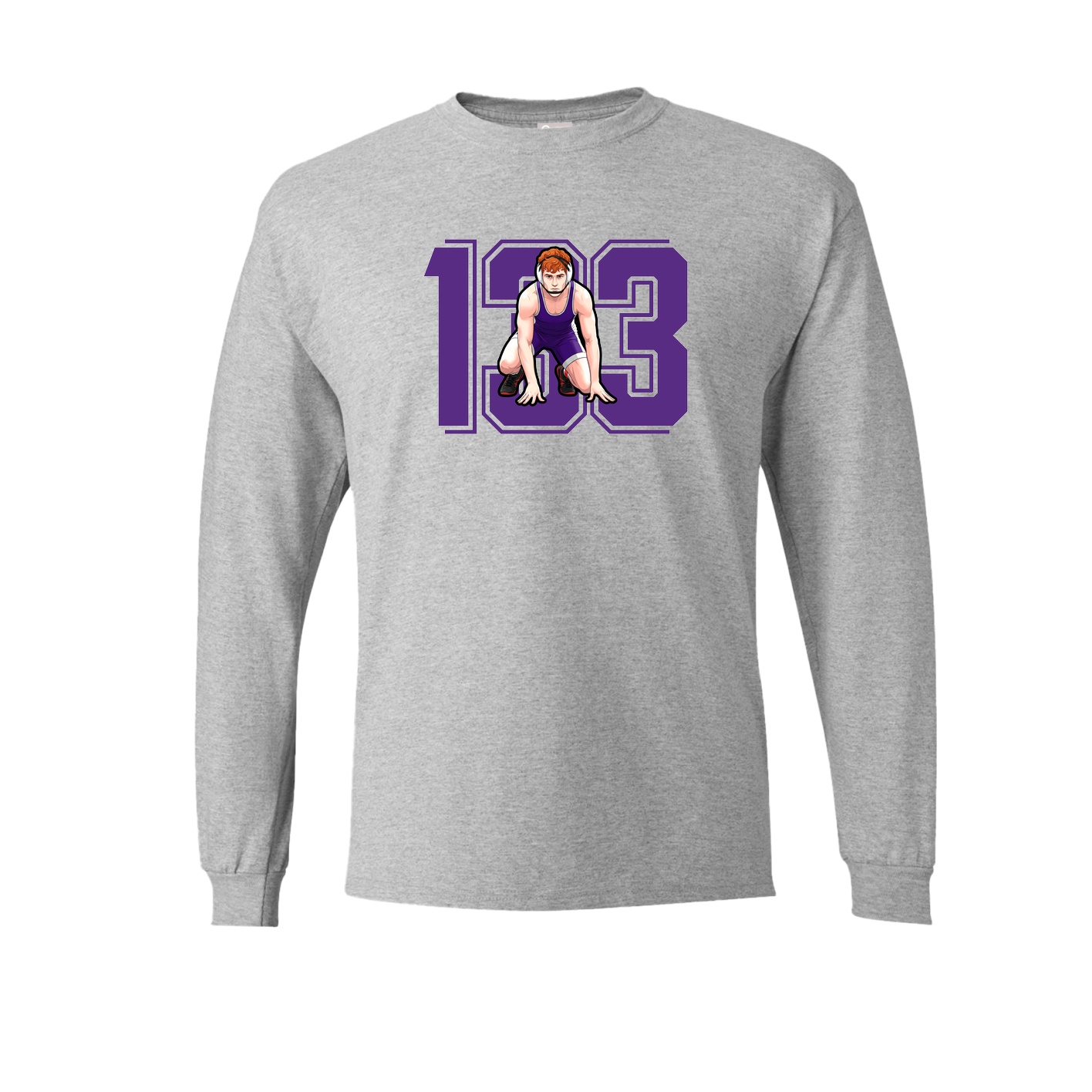 Long Sleeve Tee — Number in Grey