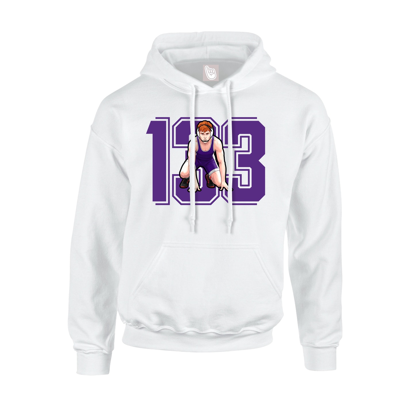 Youth Hoodie — Number in White