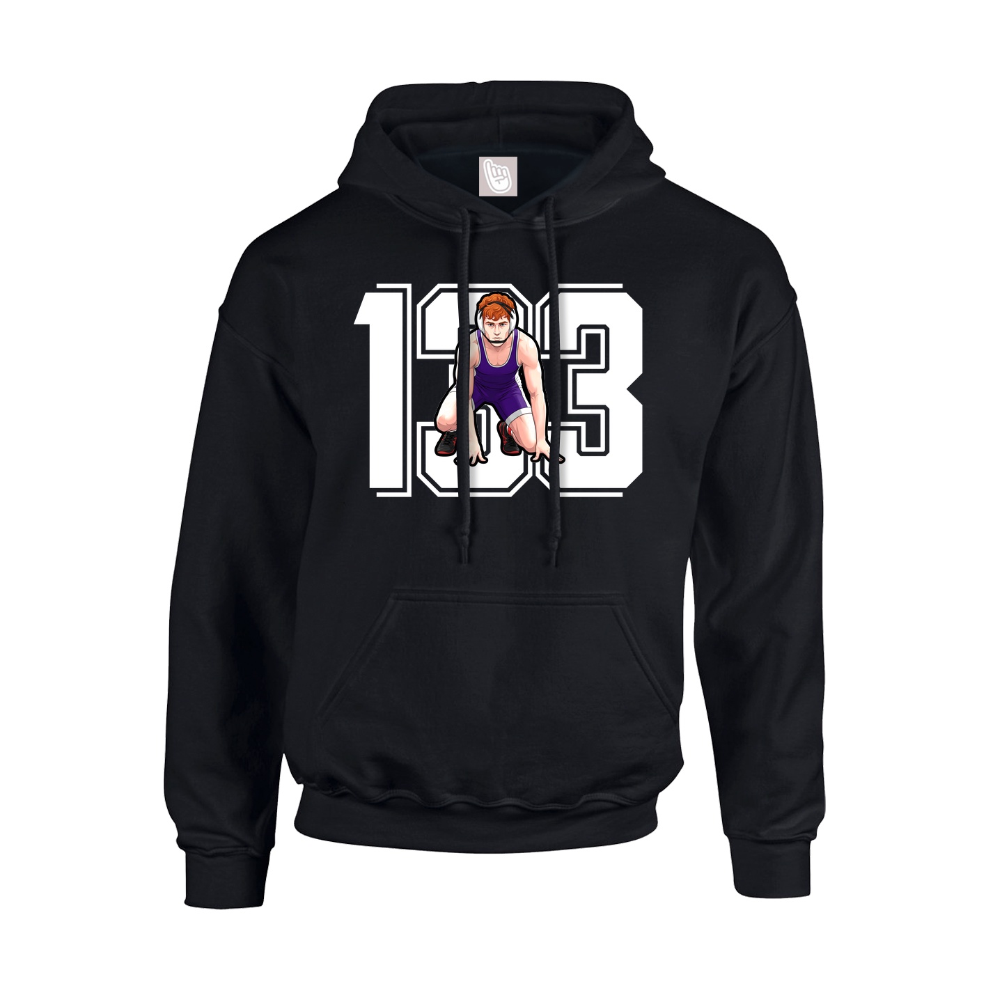 Youth Hoodie — Number in Black