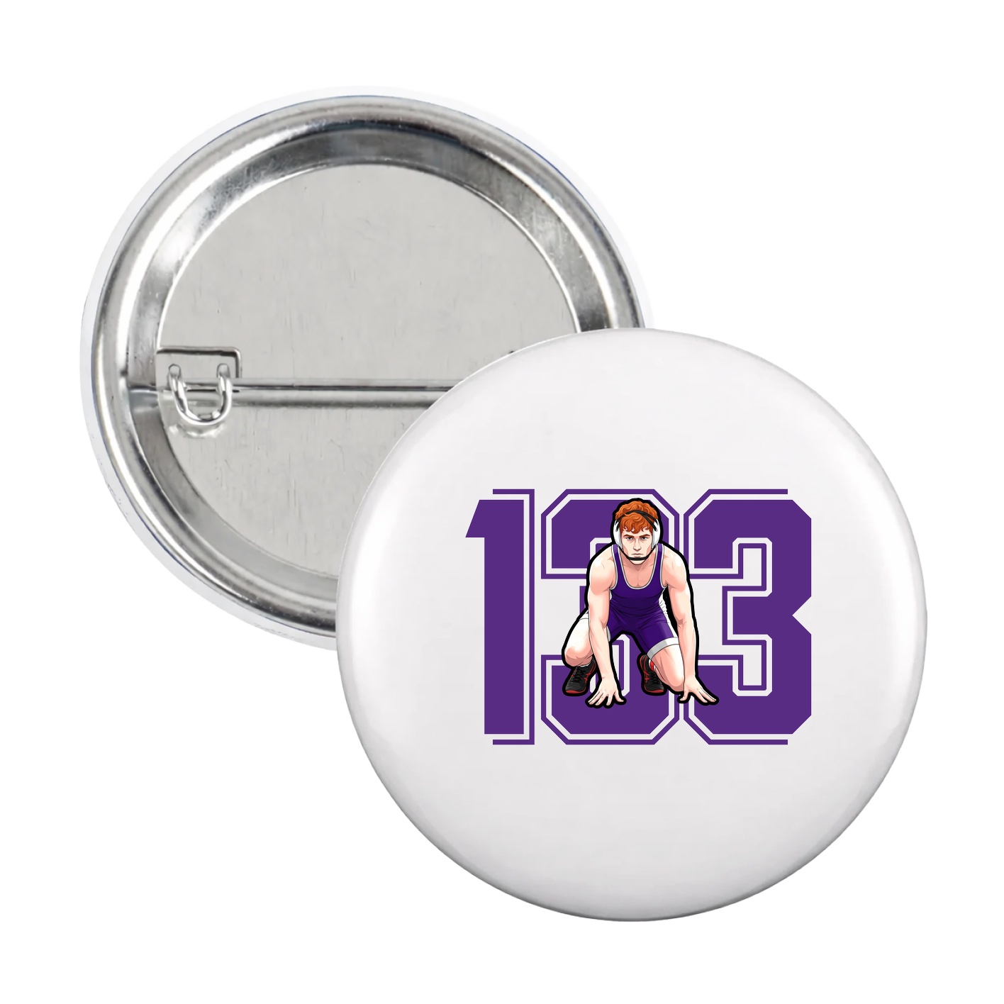 Game Day Button — Number in White