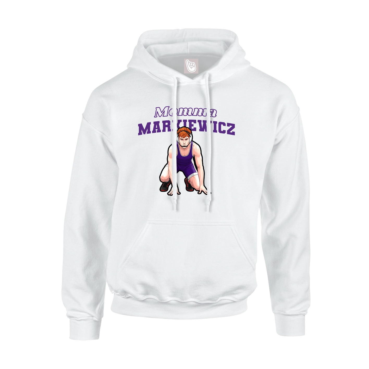Youth Hoodie — Mothers Day Block in White