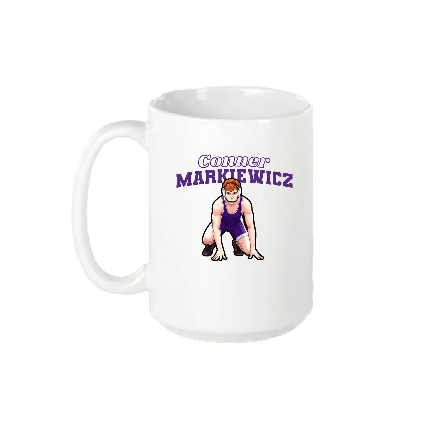 15oz Coffee Mug — Name Arch in White