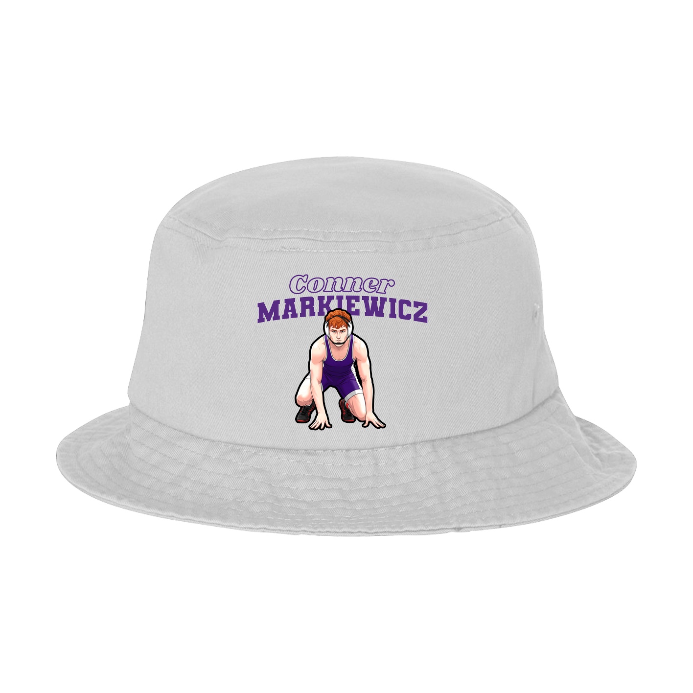 Bucket Cap — Name Arch in White