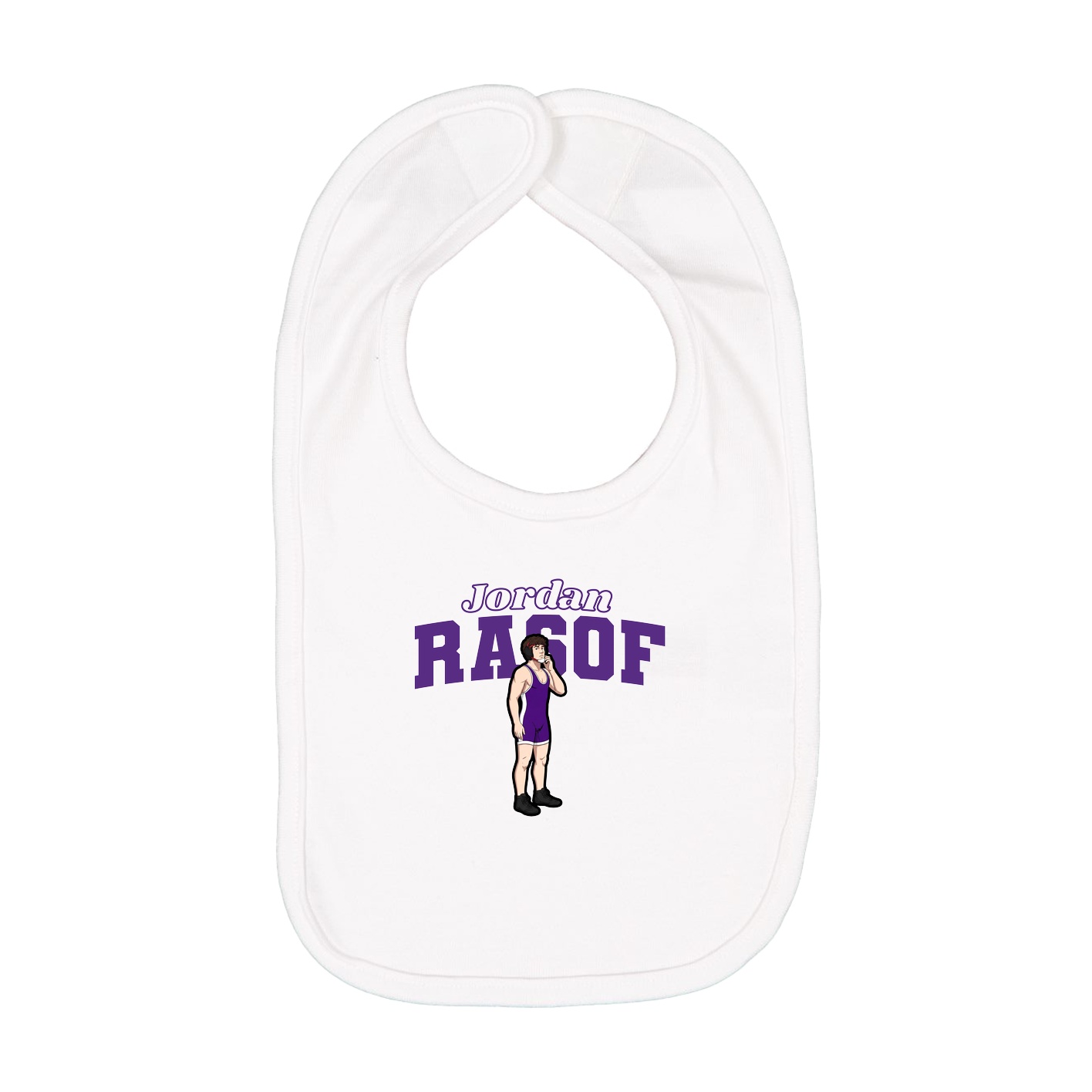 Infant Bib — Name Arch in White