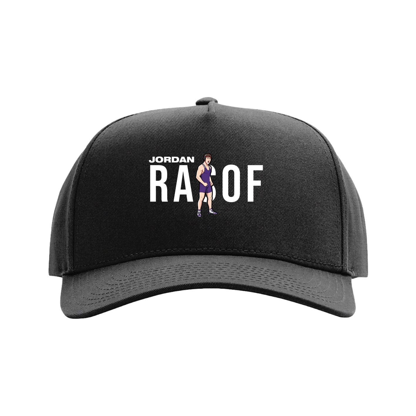 Full Fabric Five-Panel Champ Cap — Player Name in Black
