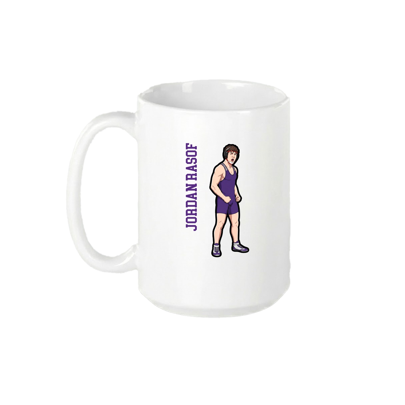 15oz Coffee Mug — Name Vertical in White