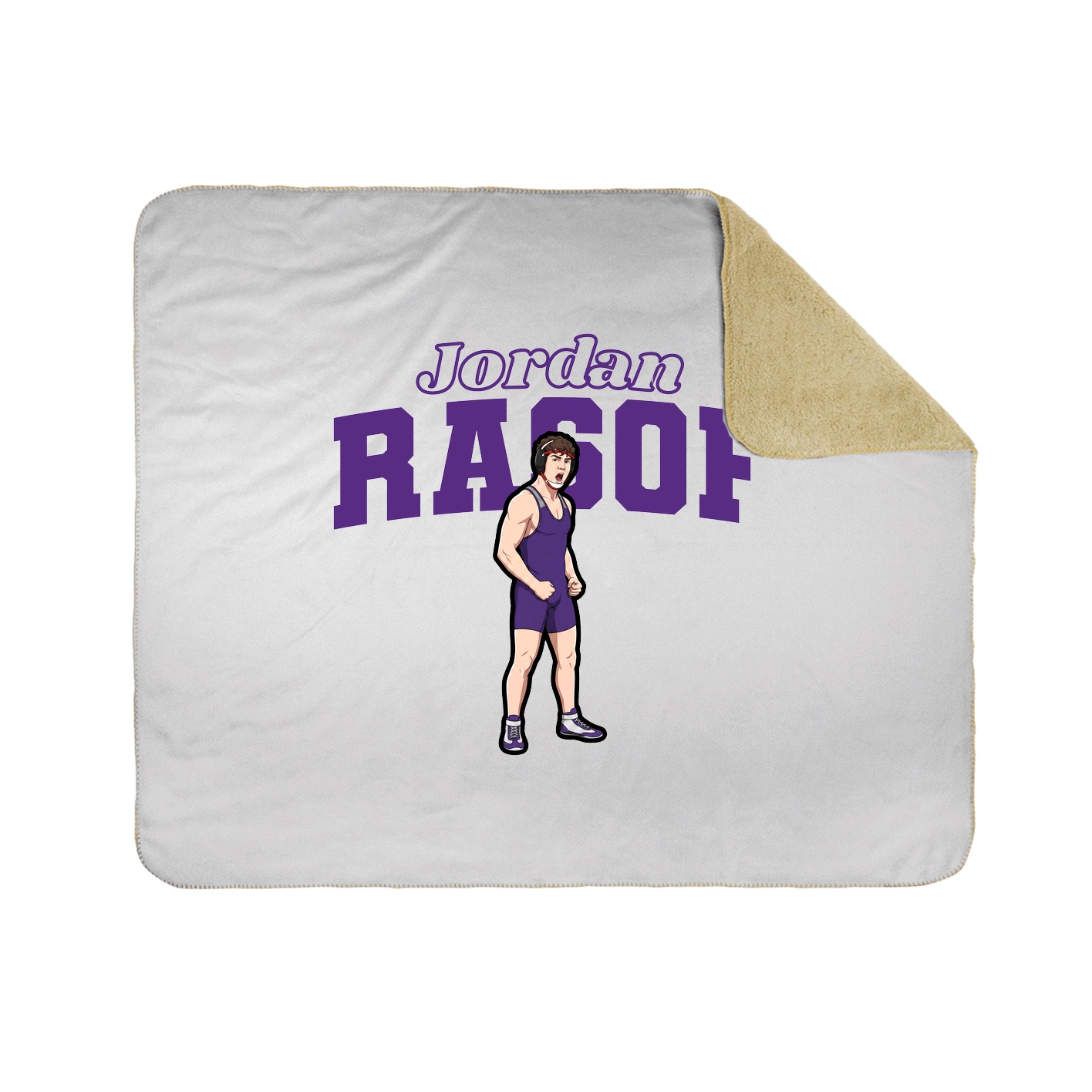 Throw Blanket — Name Arch in White