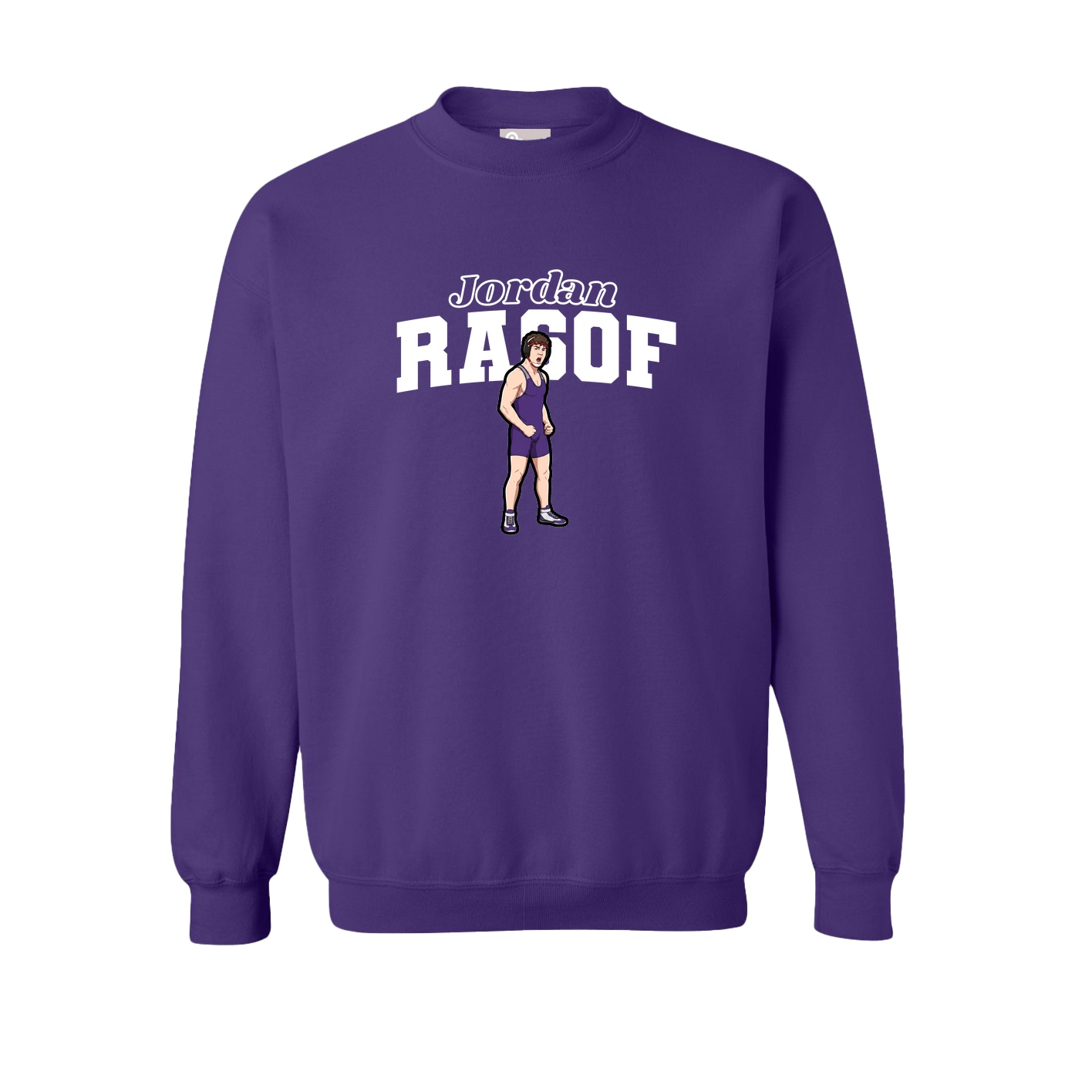 Fleece Crew — Name Arch in Purple